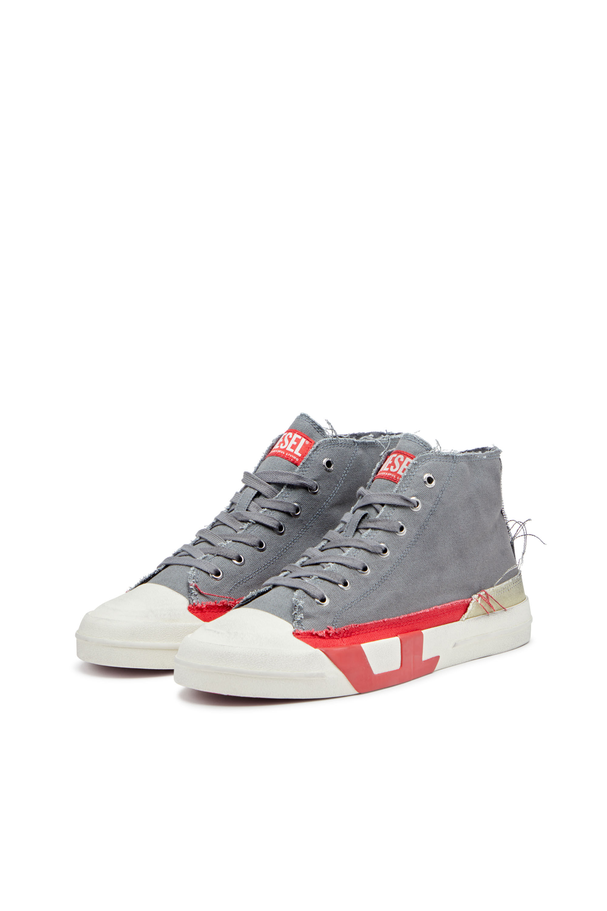 Men's S-D-Verse-Dirty-effect high-top canvas sneakers