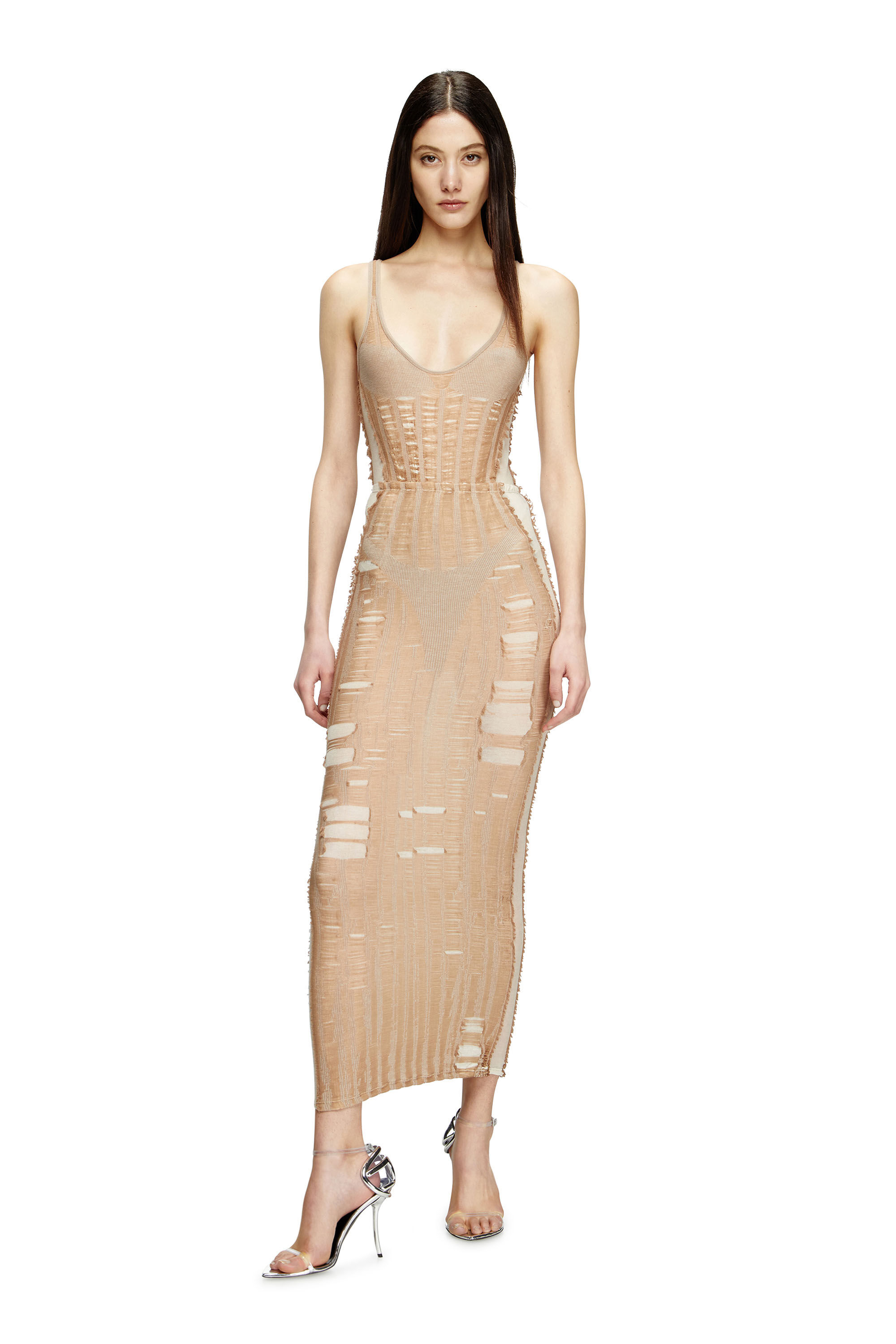 【送料&関税込】Diesel M-calipso Bodysuit Women's Seamless bodysuit with lingerie illusion | Beige