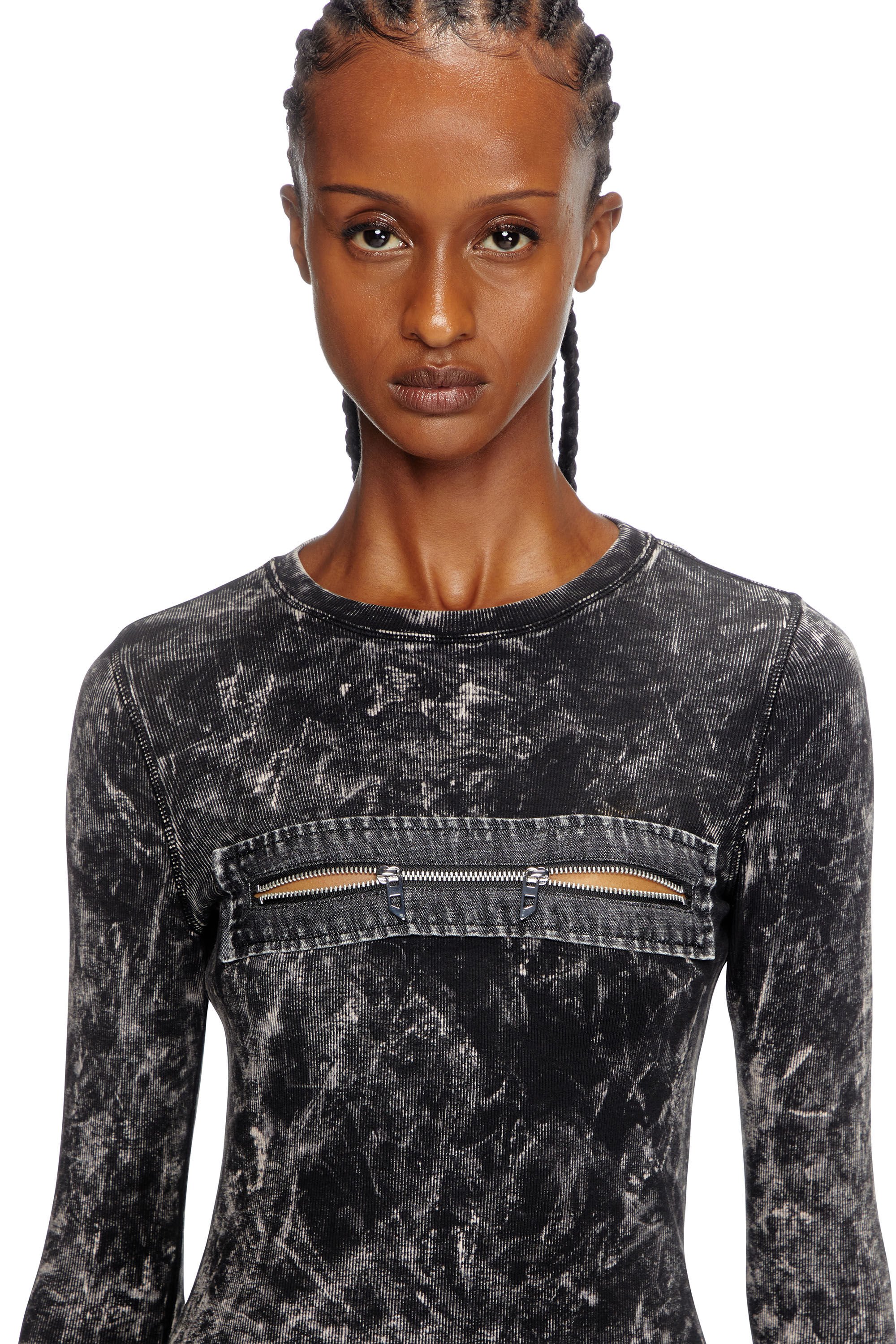 Women's Short dress with zipped cut-out | Black | Diesel