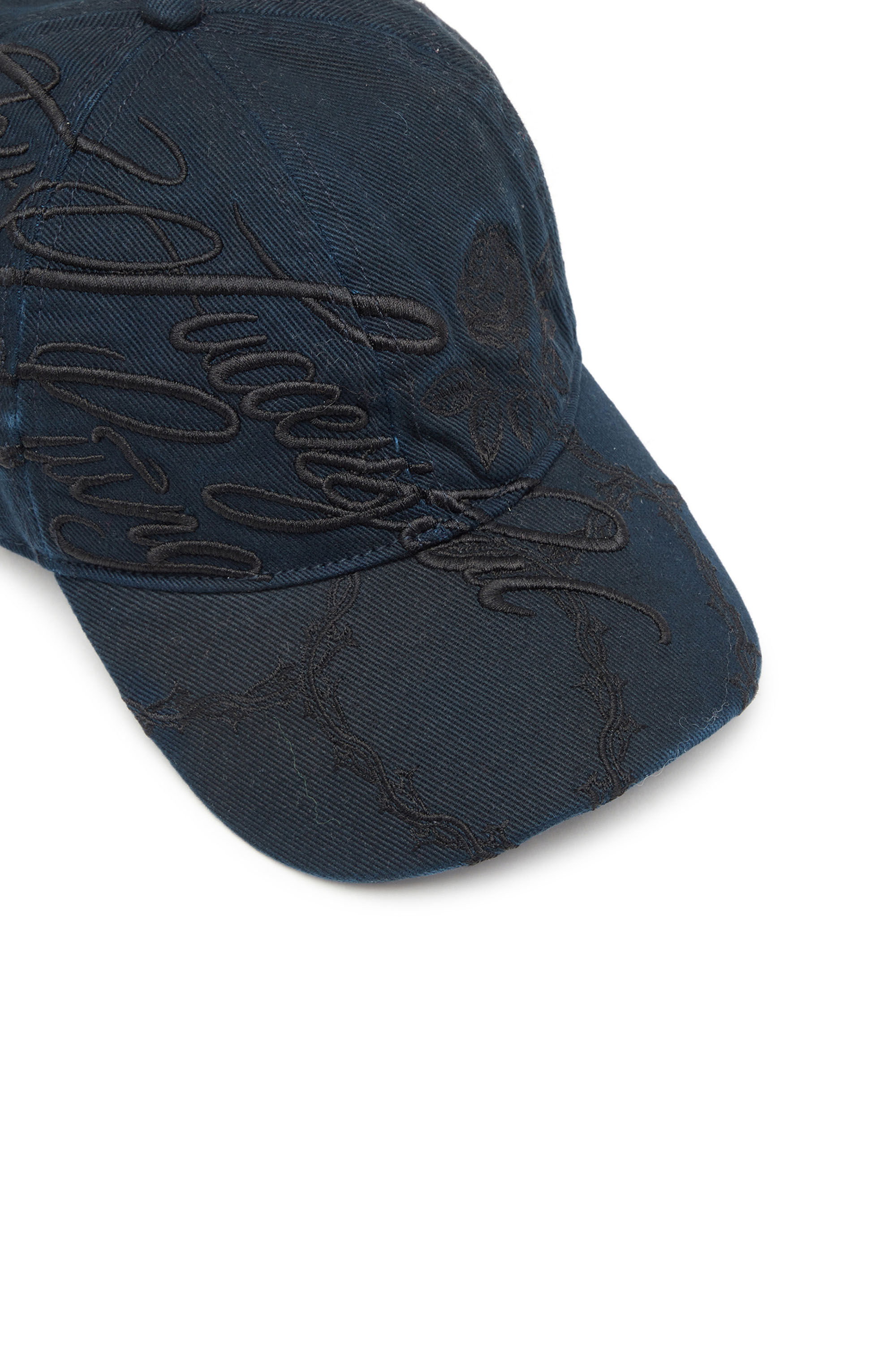 Men's Distressed embroidered baseball cap | Black | Diesel