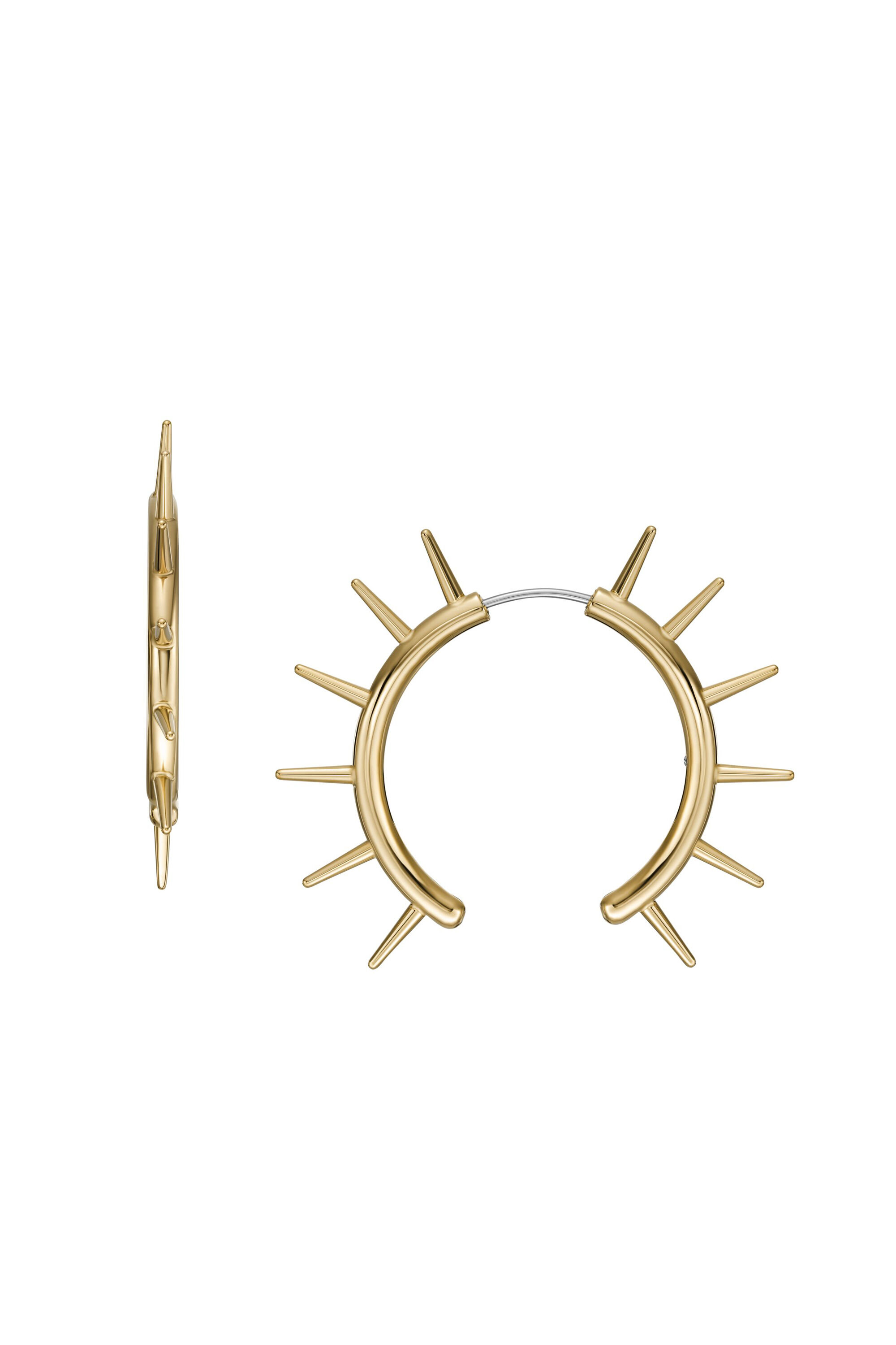 Women's Gold-Tone Stainless Steel Front to Back Earrings
