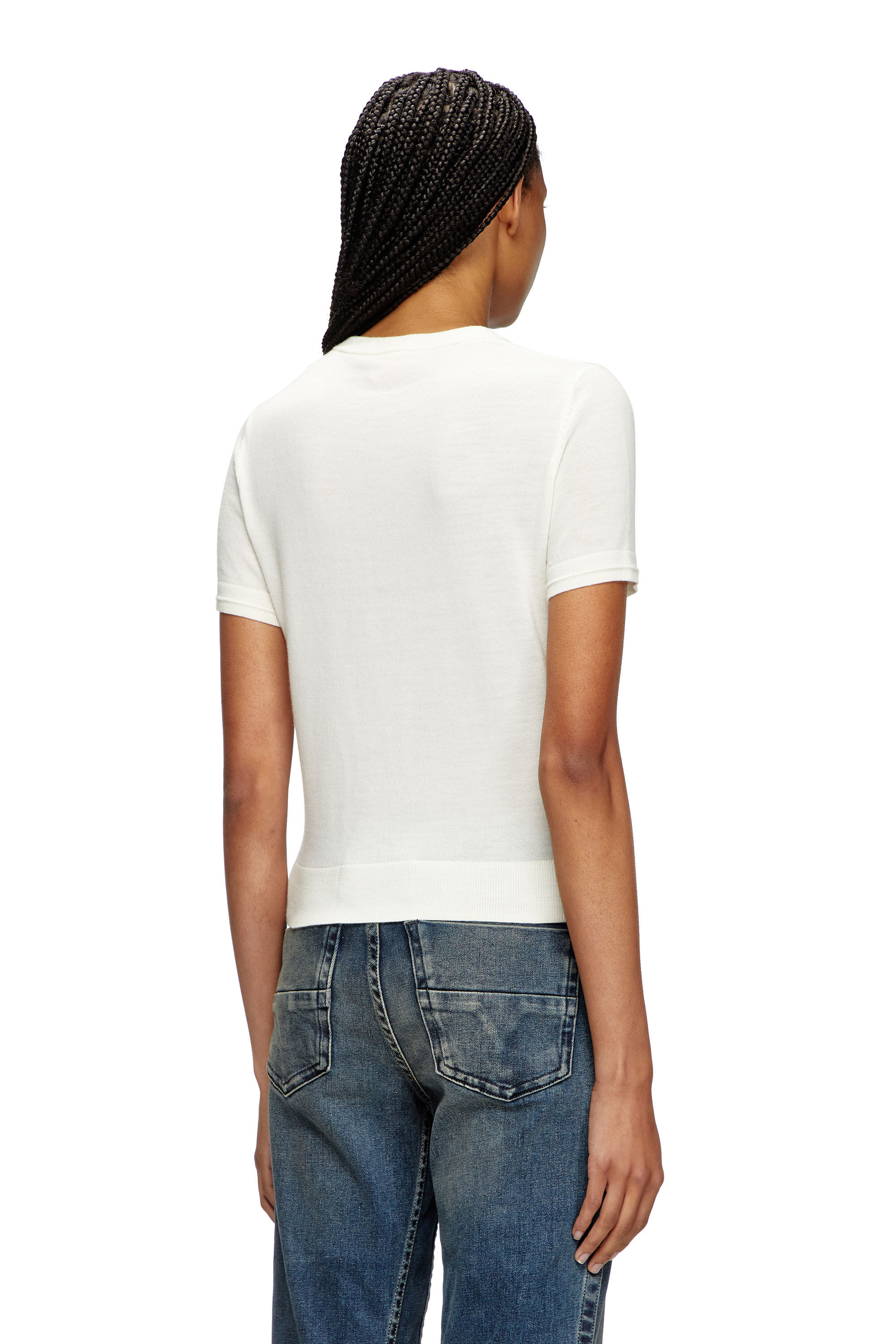 Diesel Women s Short Sleeve Sweater White T shirts