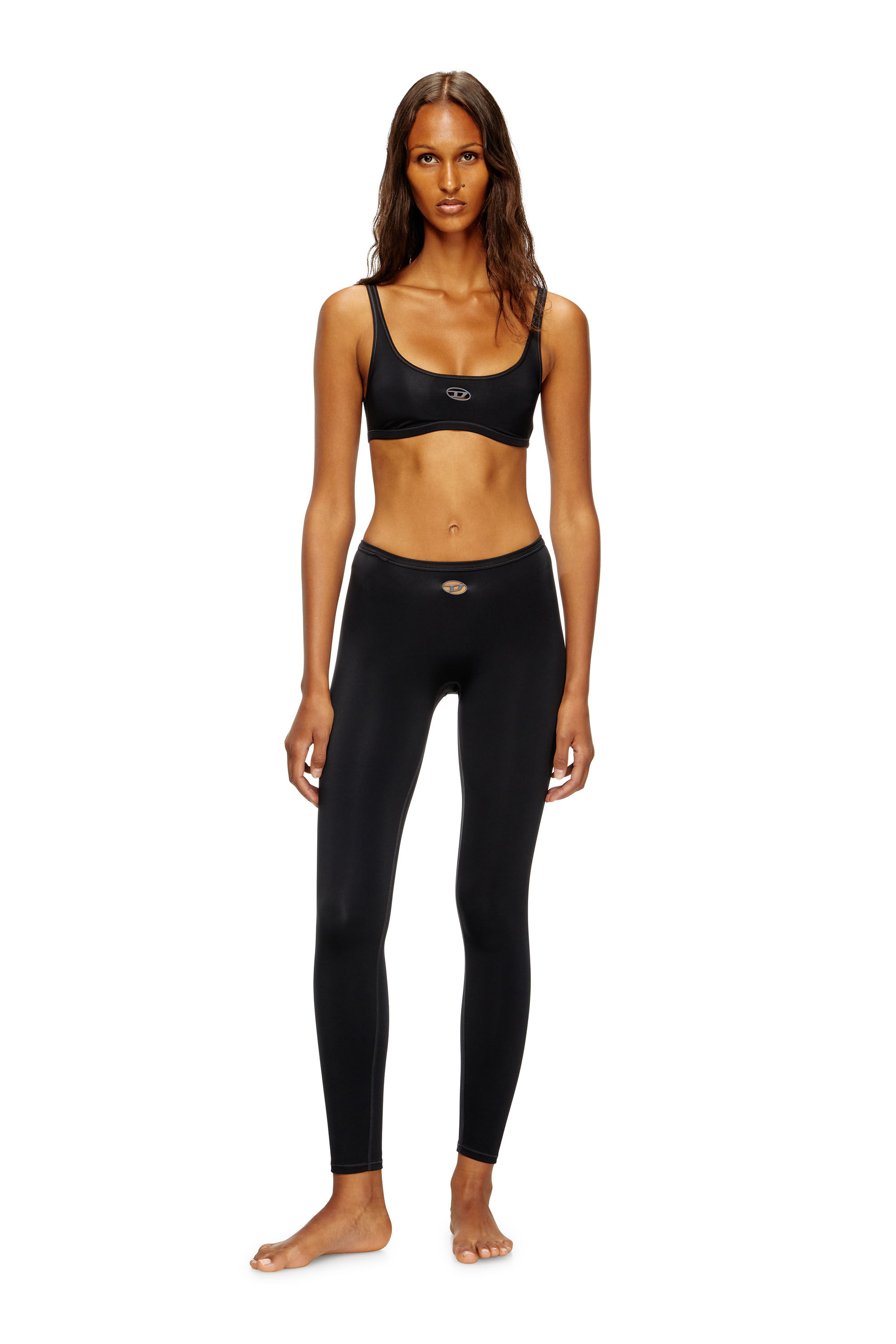 Diesel - MINA-UTLT, Leggings de nailon elástico Mujer in Negro - 3