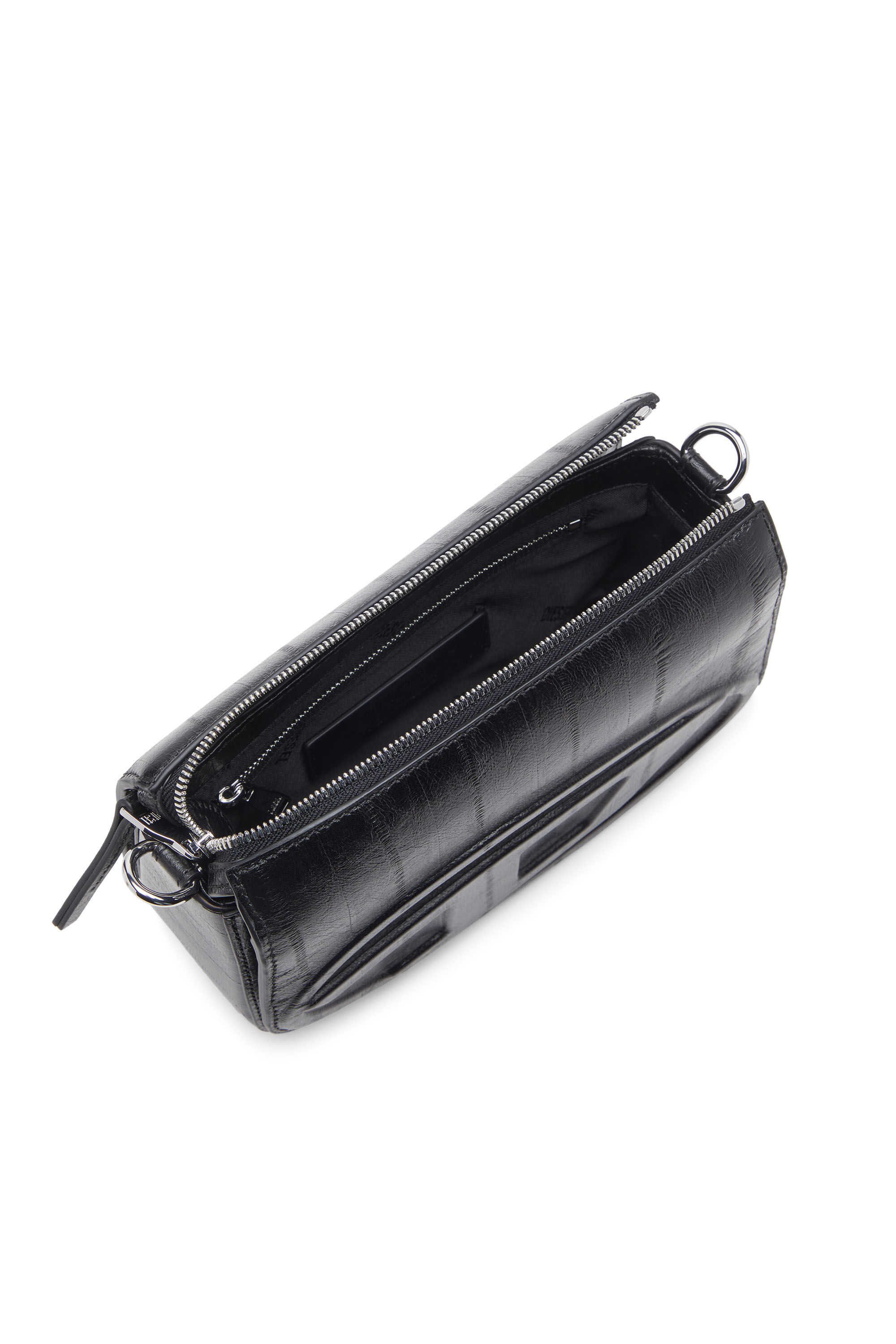 Diesel - 1DR CAMERA BAG, Unisex's 1DR-Camera bag in eel-effect leather in Black - 2