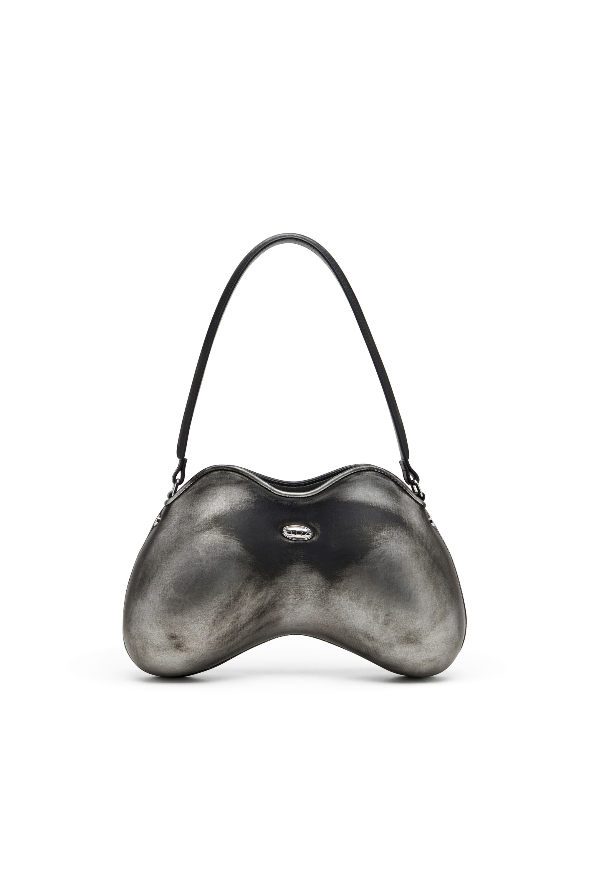 Diesel - DOUBLE-D SHOULDER, Double-D-Bolso de hombro rígido en PU cepillado Mujer in Negro - 5