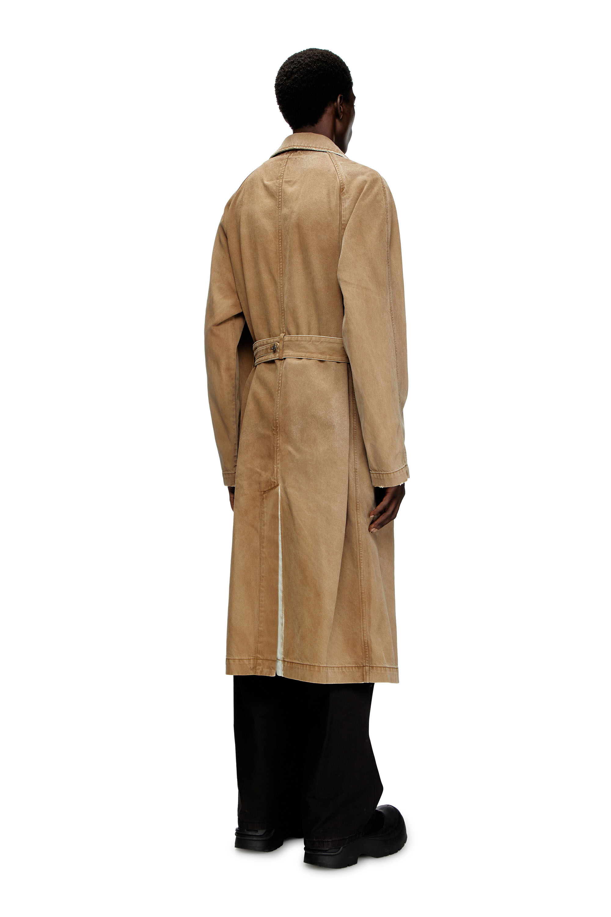 Diesel - D-DELIRIOUS-D, Unisex's Trench coat in overdirt denim in Light Brown - 5