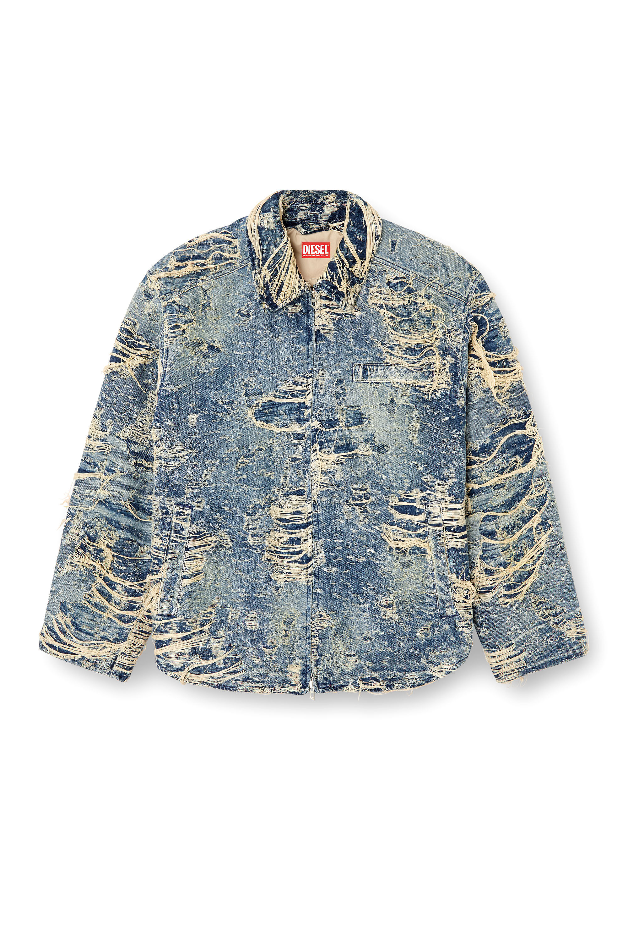 Men's Jacket in floating-thread denim | Blue | Diesel