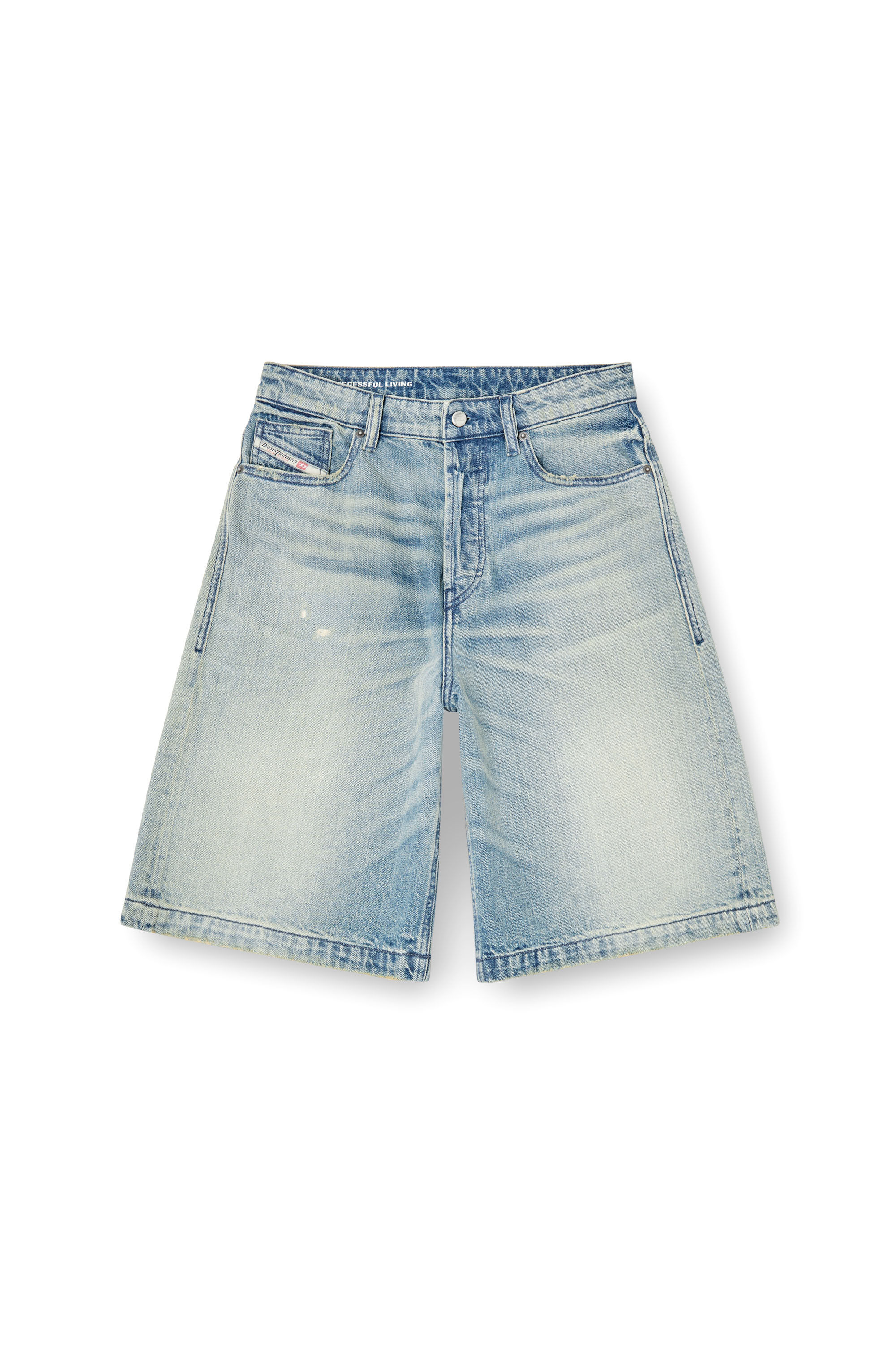 Diesel - DE-SIRE-SHORT, Pantalones cortos en denim de efecto desgastado Mujer in Azul marino - 2