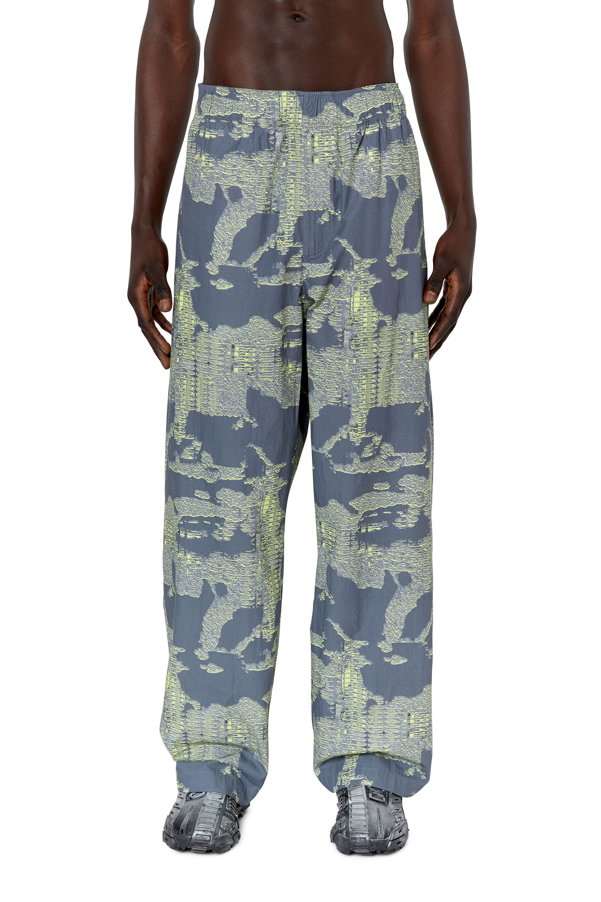 Diesel - P-FERGY-E, Man's Trousers with pixelated camo print in Green/Grey - 3