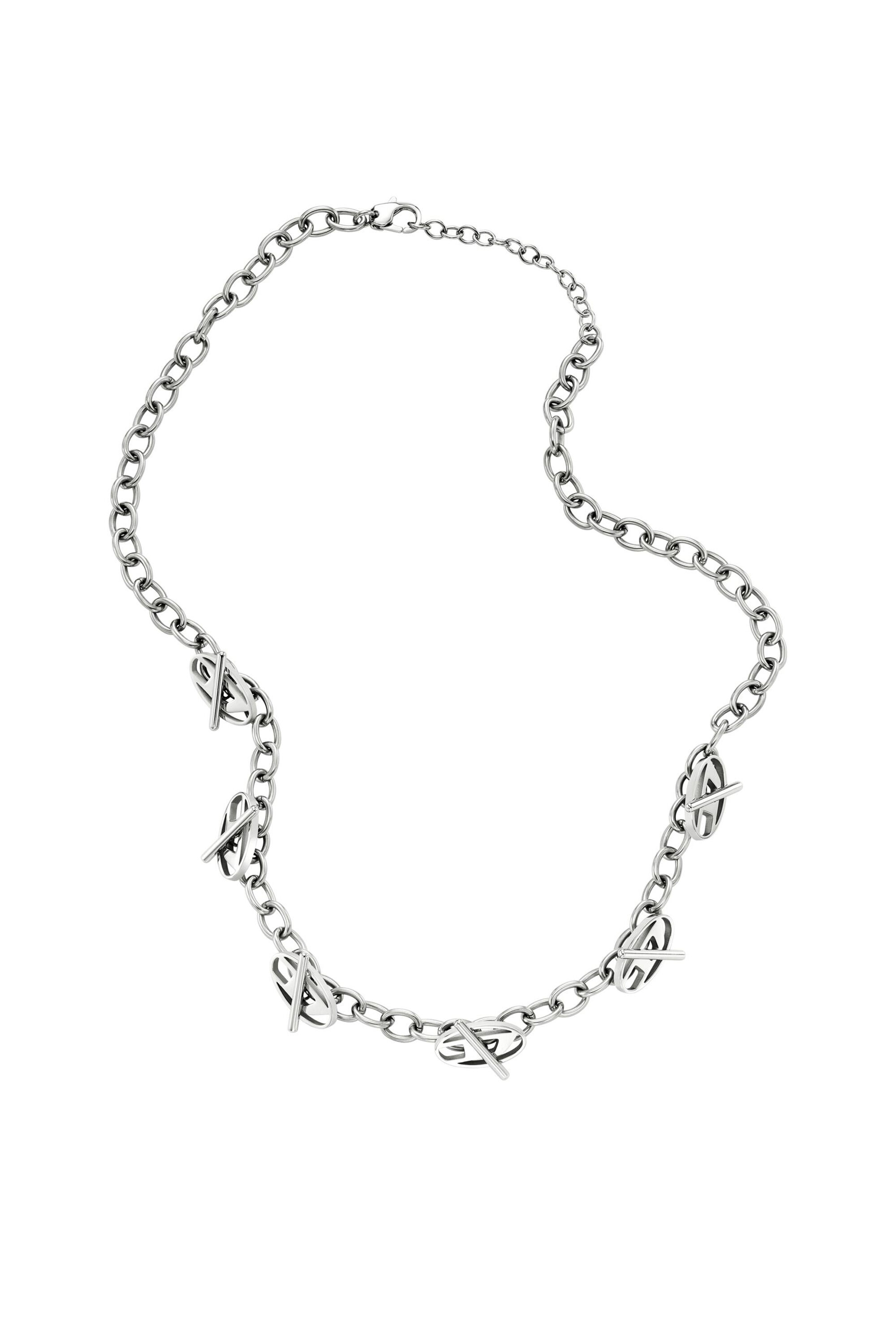 最終決算 Women's Oval D Logo Chain Necklace | Silver | Diesel アクセサリー