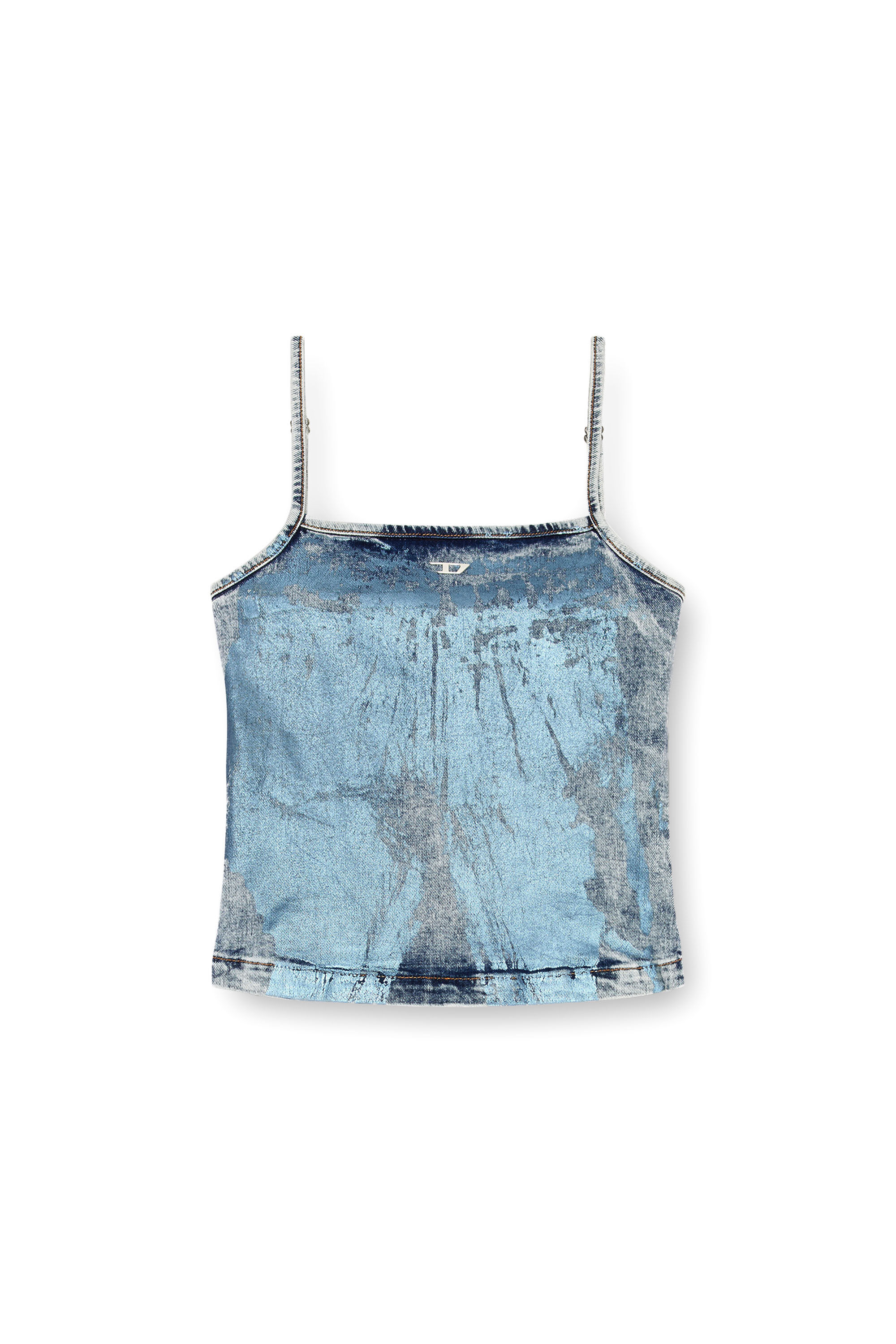 Diesel - DE-ILA-S, Top con tiras en denim colorido Mujer in Azul marino - 2