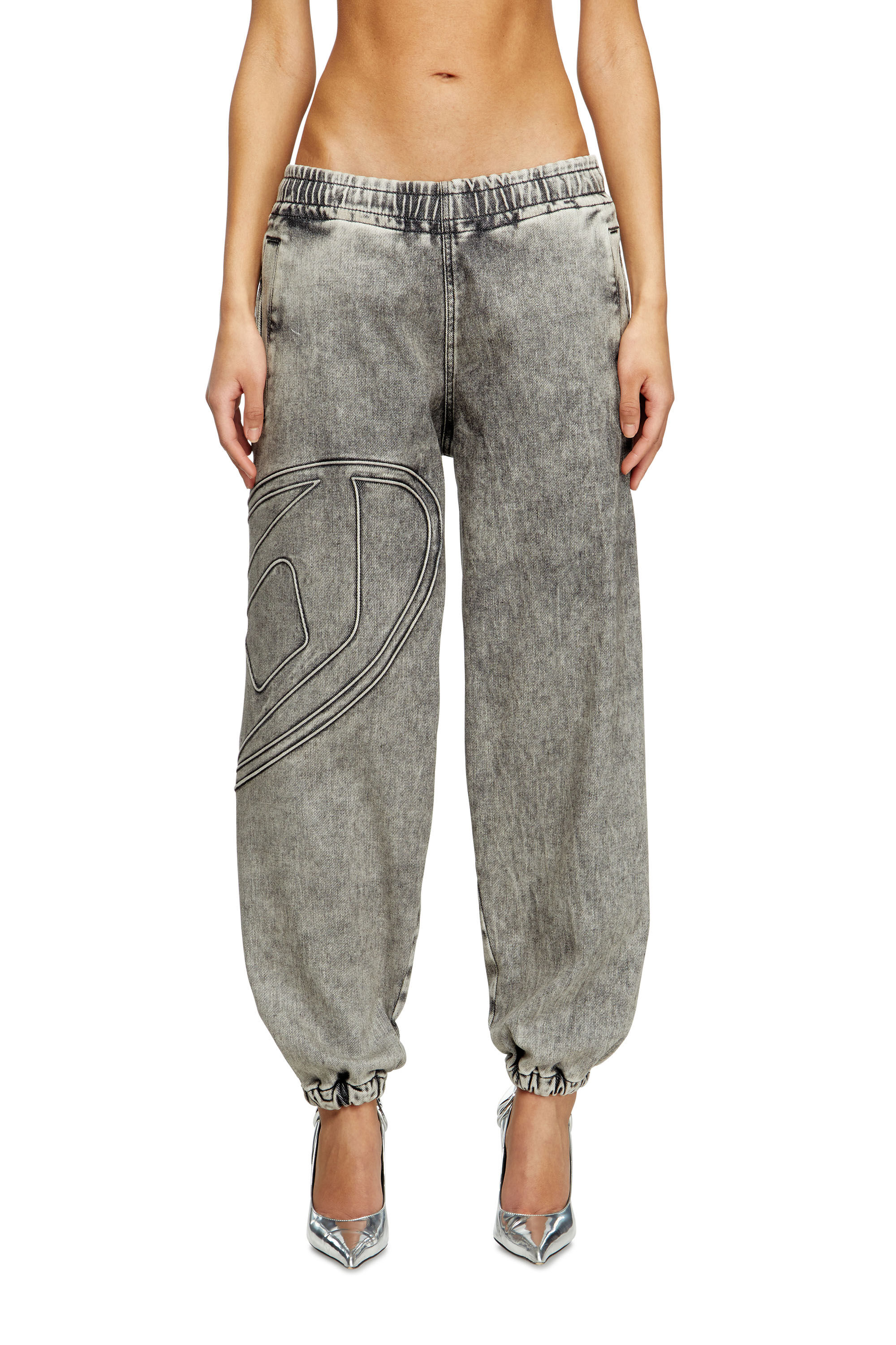 パンツ DIESEL coating super-skinny denim Women's Slim Jeans | Black/Dark grey | Diesel D-Pint Track Denim