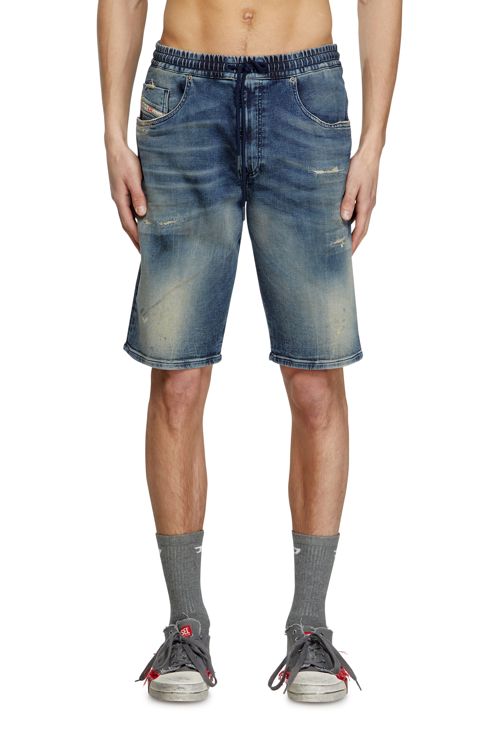 Diesel - 2033 D-KROOLEY-SHORT JOGG, Pantalones cortos chinos en JoggJeans Hombre in Azul marino - 3