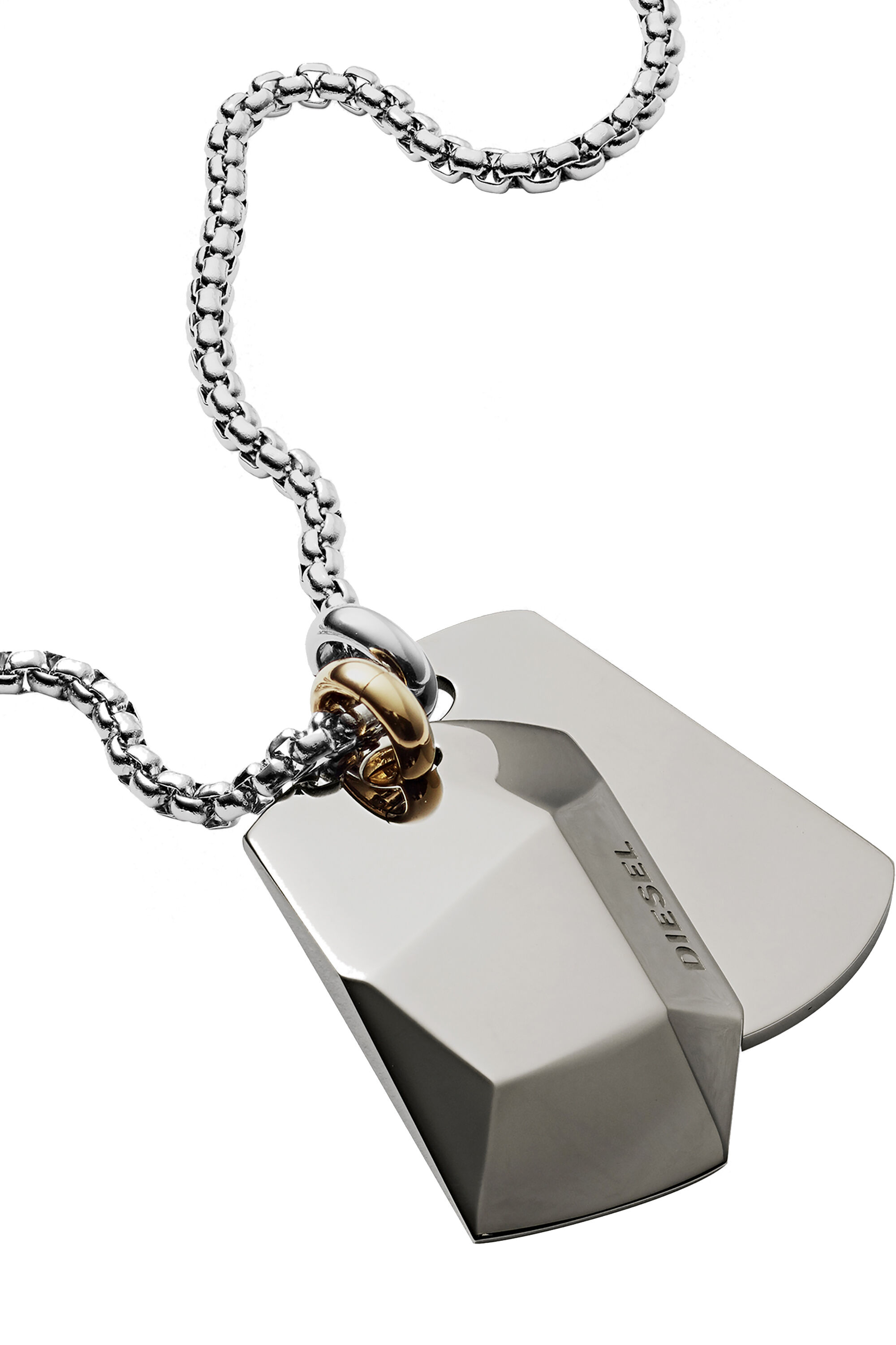 DX1143 Man Stainless steel double dog tag necklace Diesel