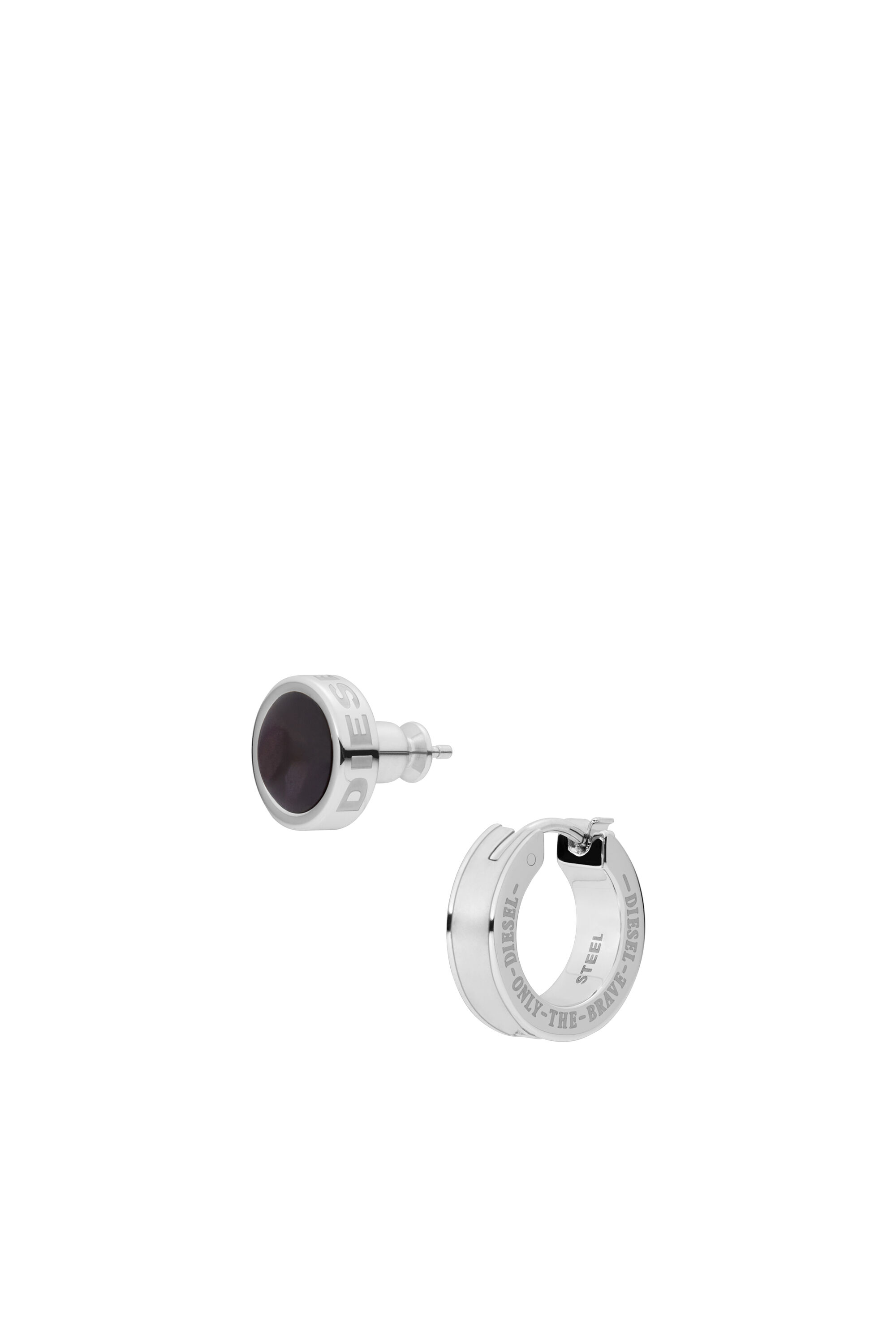 Diesel - DX1324, Unisex's Stainless Steel Stud Earring in Black/Grey - 1