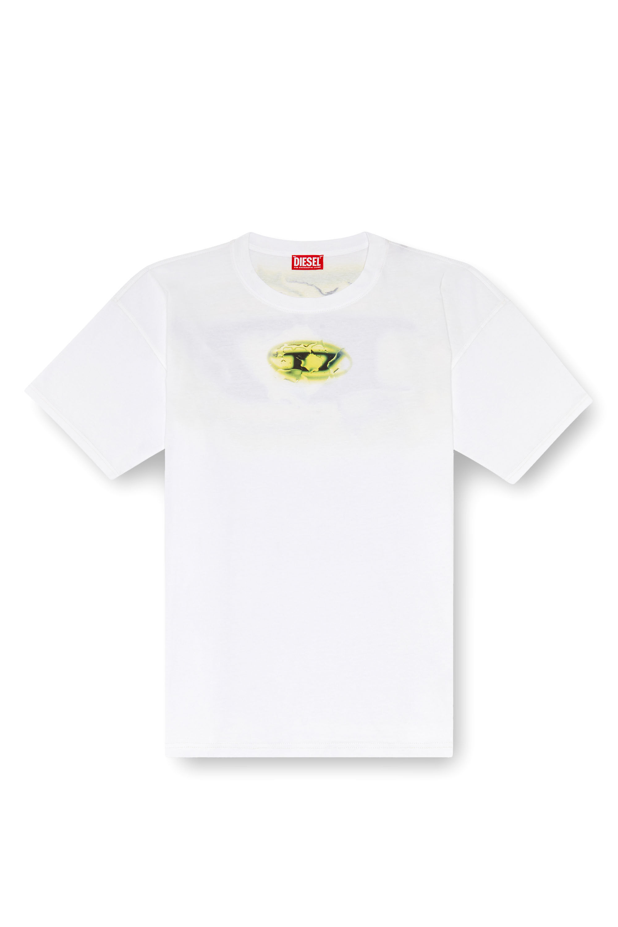 Men's T-shirt with glowing-effect logo | White | Diesel