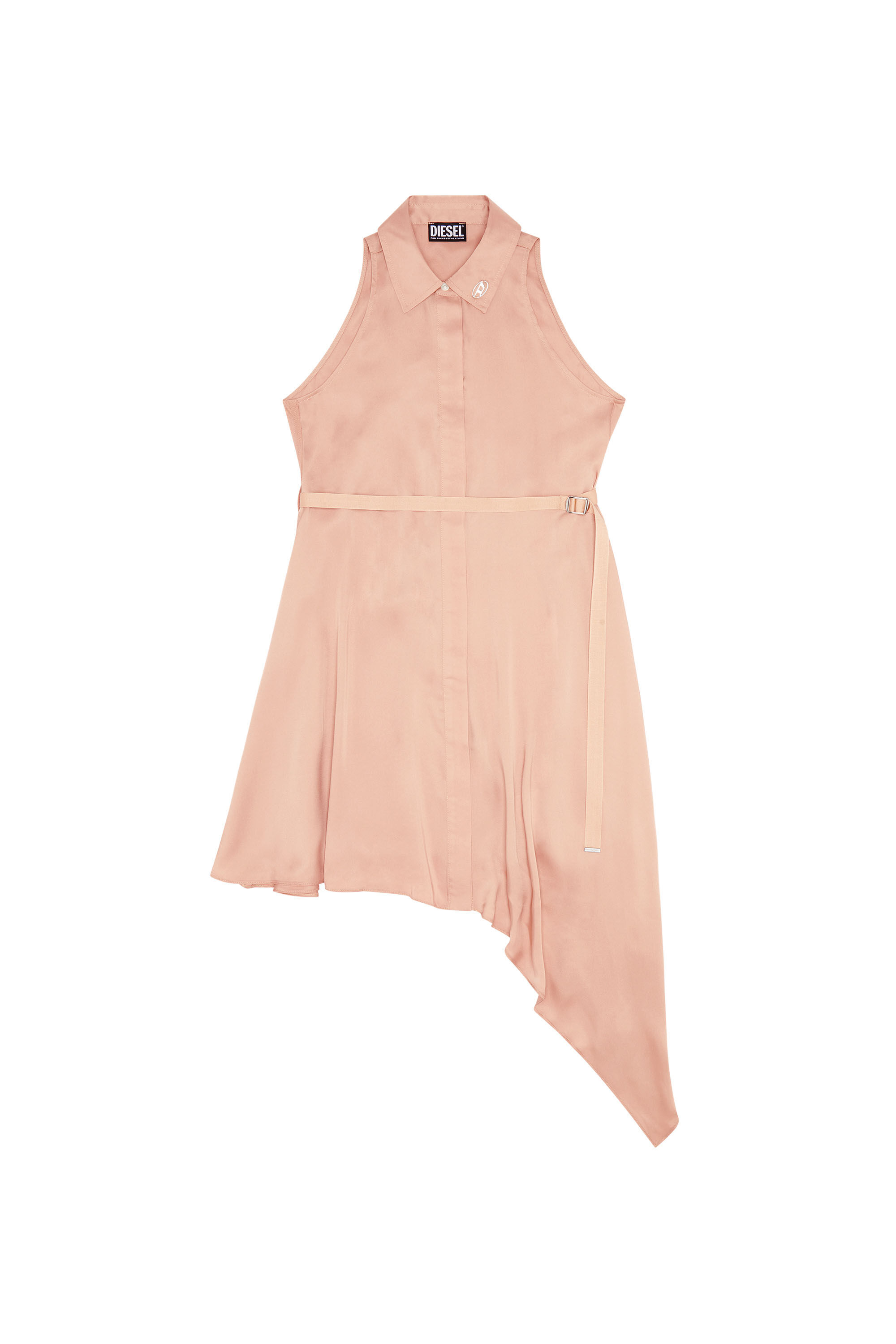 Diesel - D-TRISA, Vestido asimétrico con cinturón de cinta Mujer in Rosa - 1