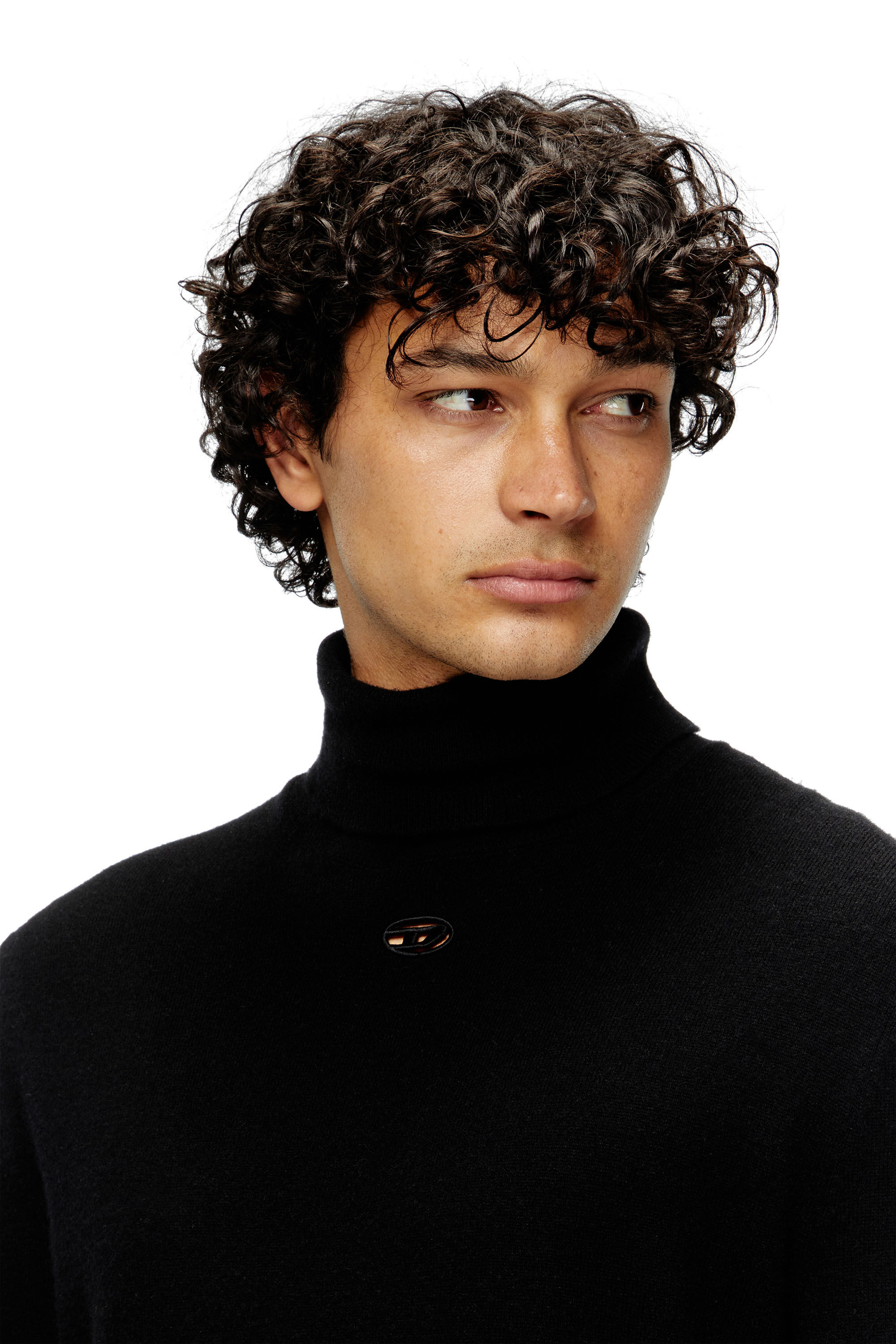 Diesel - K-VIERI-TN, Jersey con cuello alto de lana y cachemira Hombre in Negro - 5
