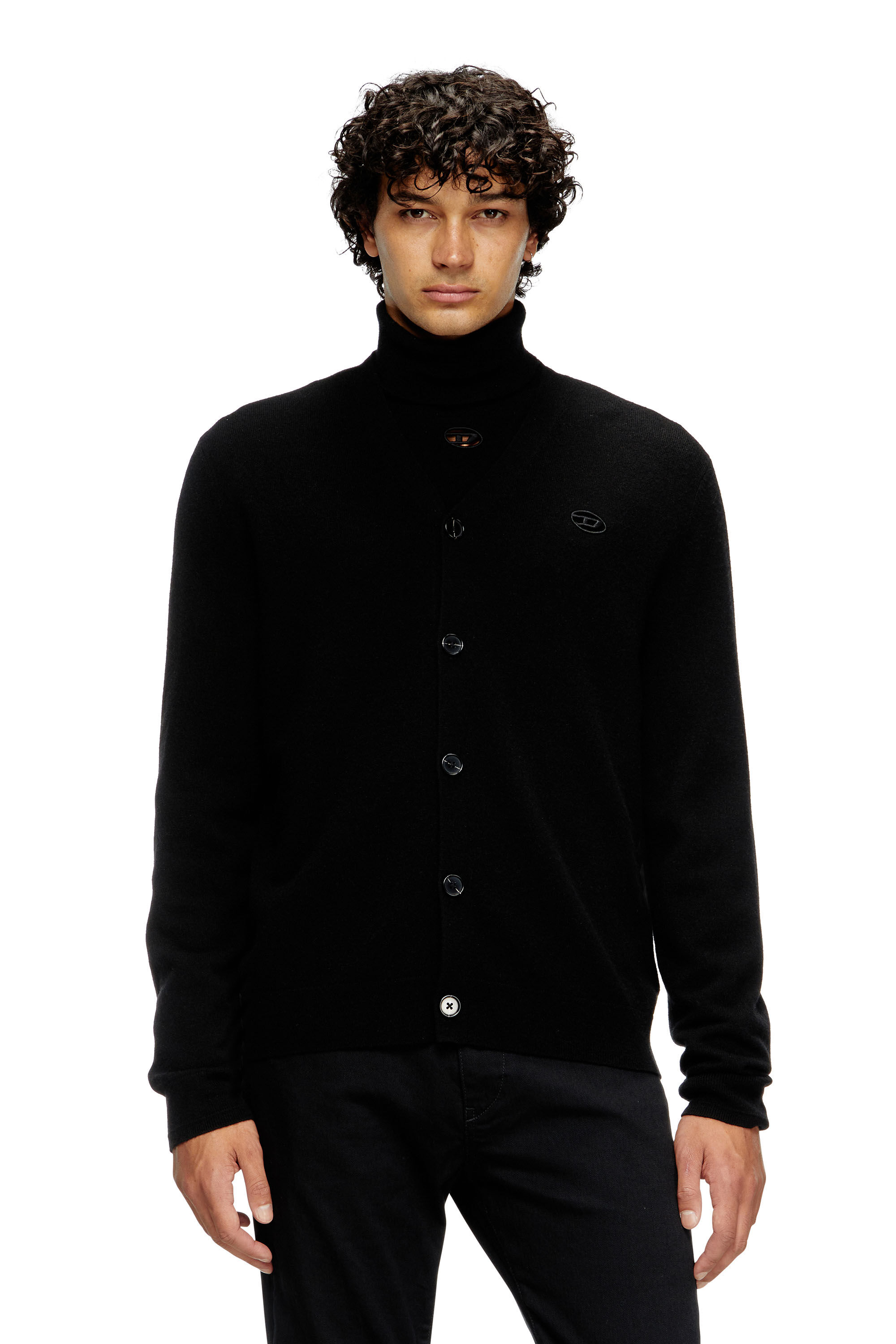 Diesel - K-ZANNIS, Cárdigan de lana y cachemira Hombre in Negro - 3