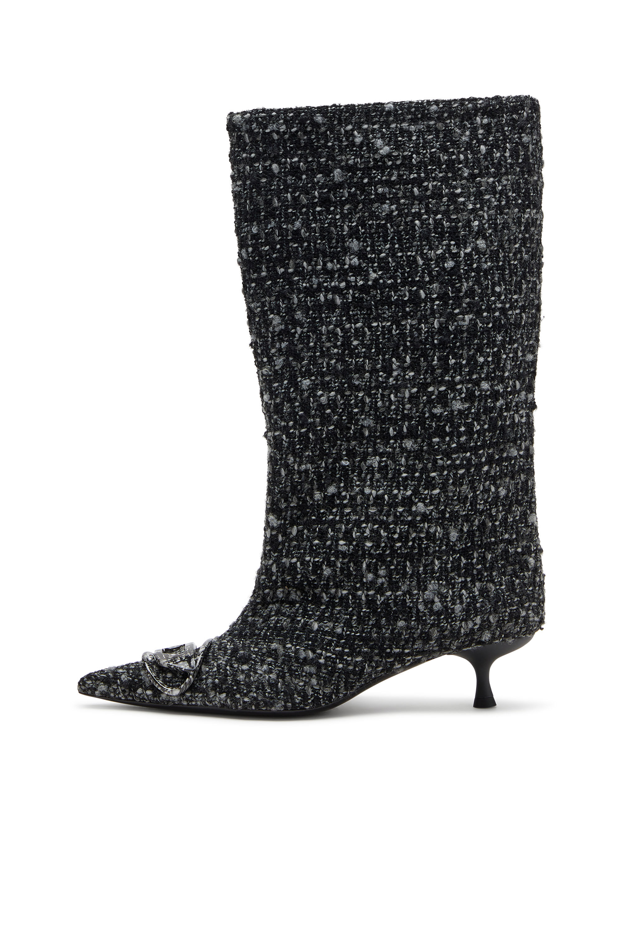 Diesel - D-VENUS 40 KB TUBE, Botas hasta la rodilla de bouclé Mujer in Negro - 6