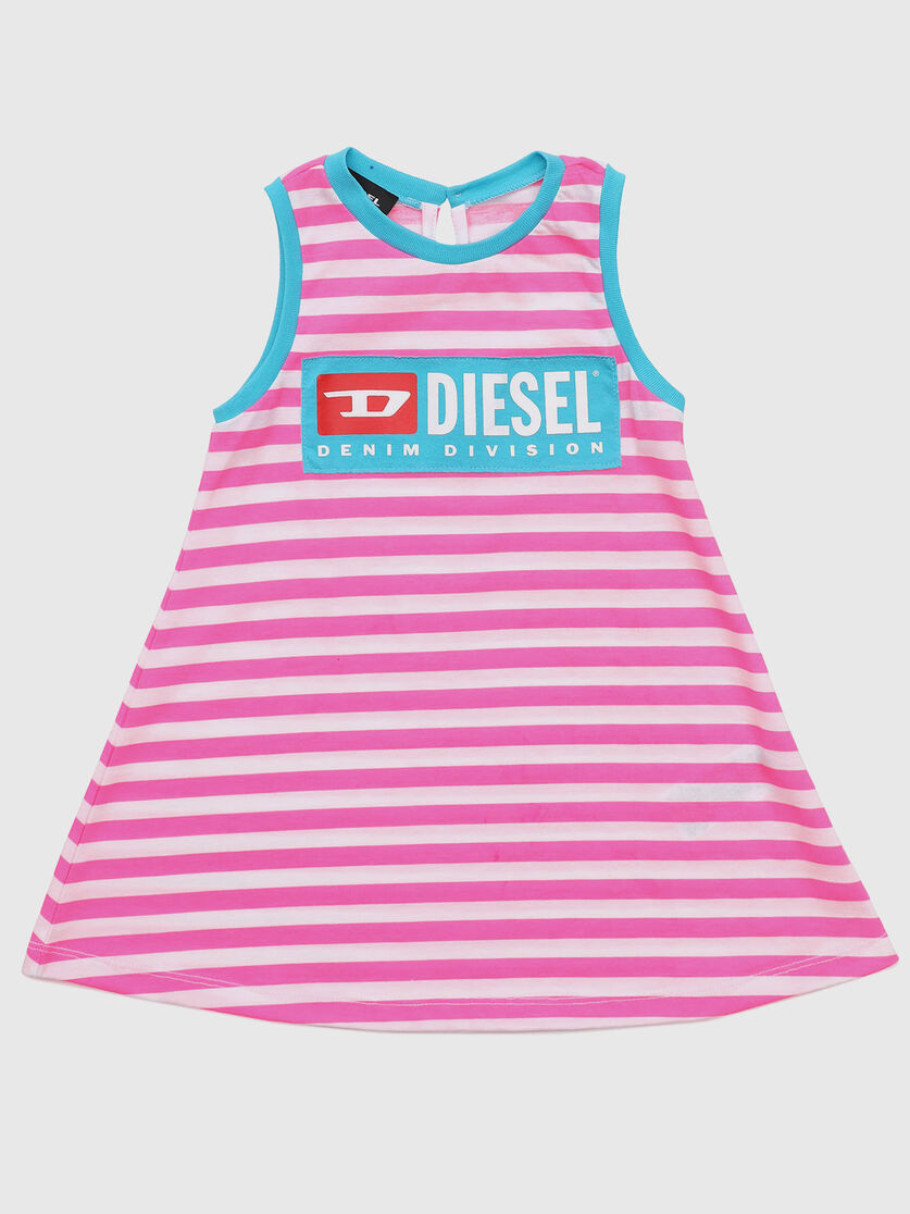 Dariettab Baby Girl Striped Dress With Logo Diesel
