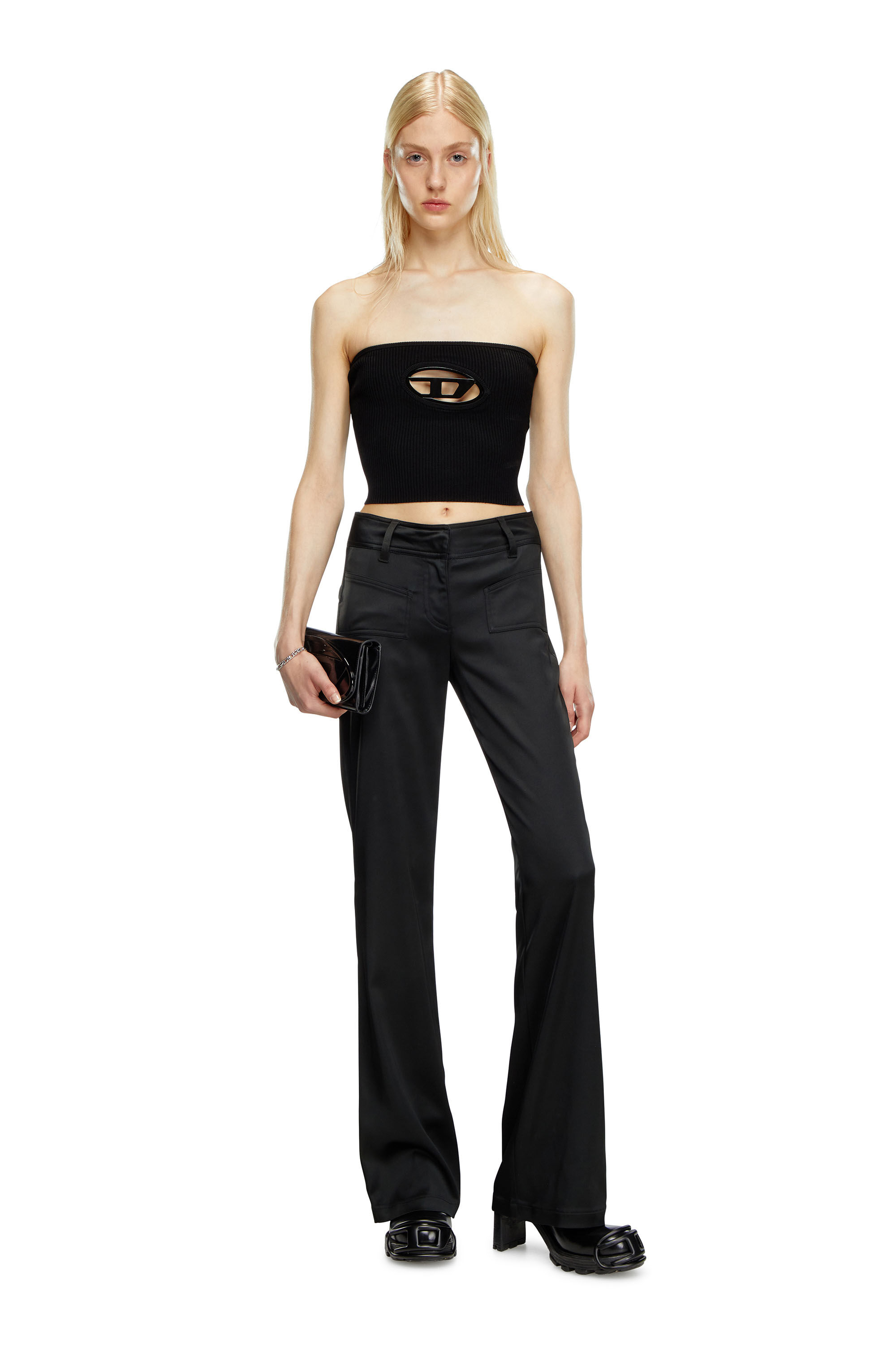 M-CLARKSVILLE Woman: Bandeau ribbed Top, D logo plaque | Diesel