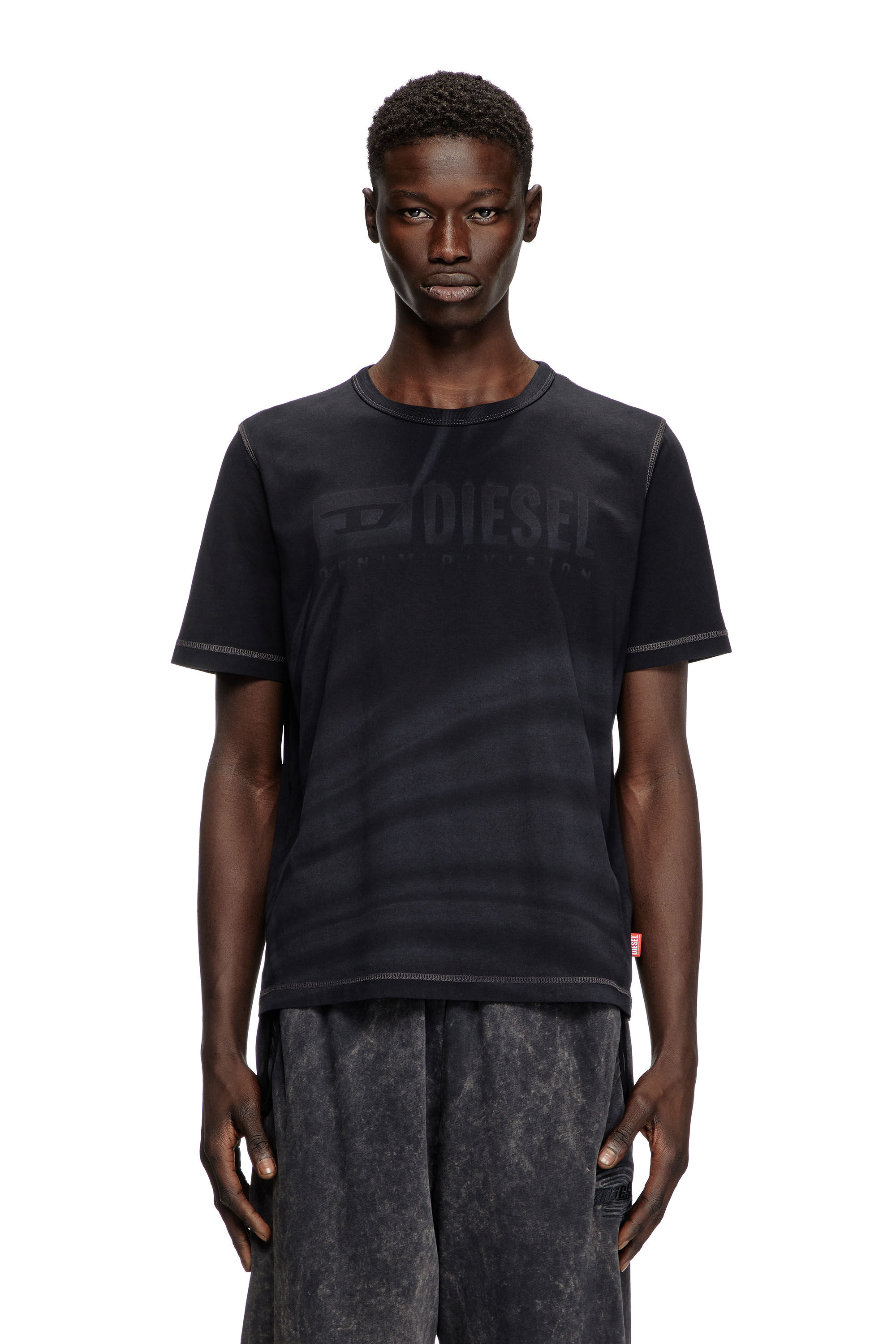 Men's Laser-faded logo T-shirt | Black | Diesel