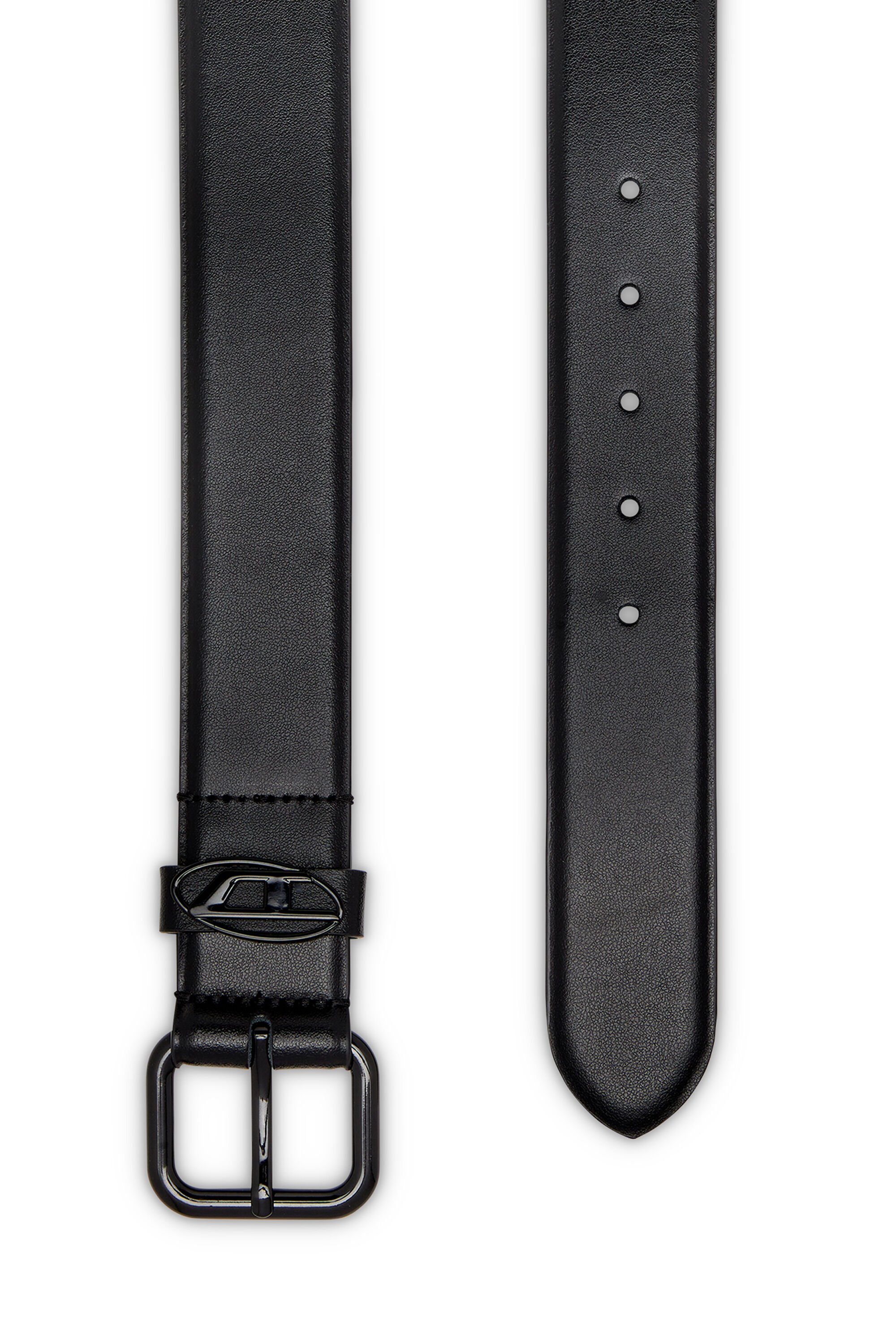 Women's Logo-plaque embellished leather belt | Black | Diesel