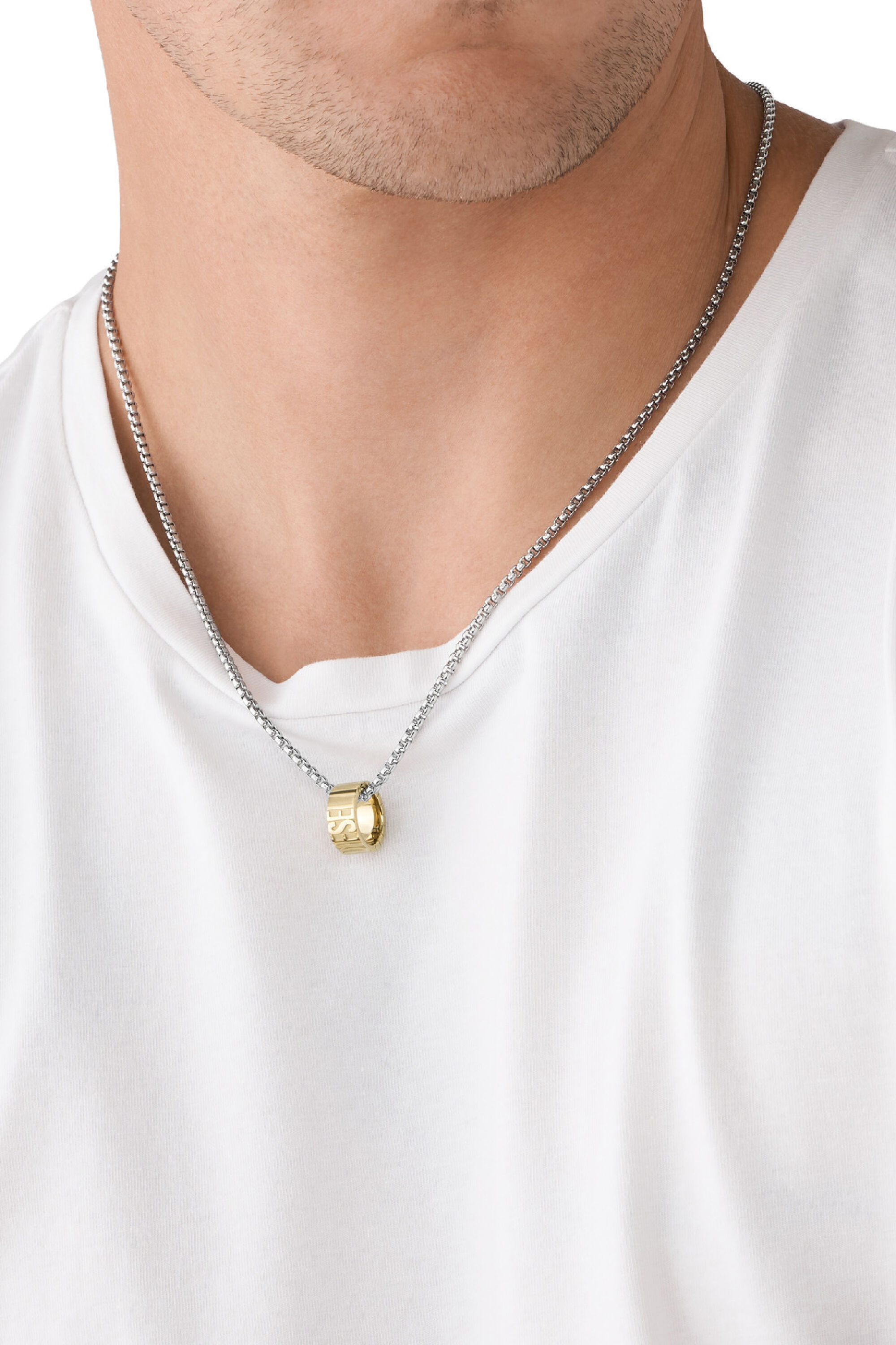 Men's Two-tone stainless steel chain necklace | Oro | Diesel