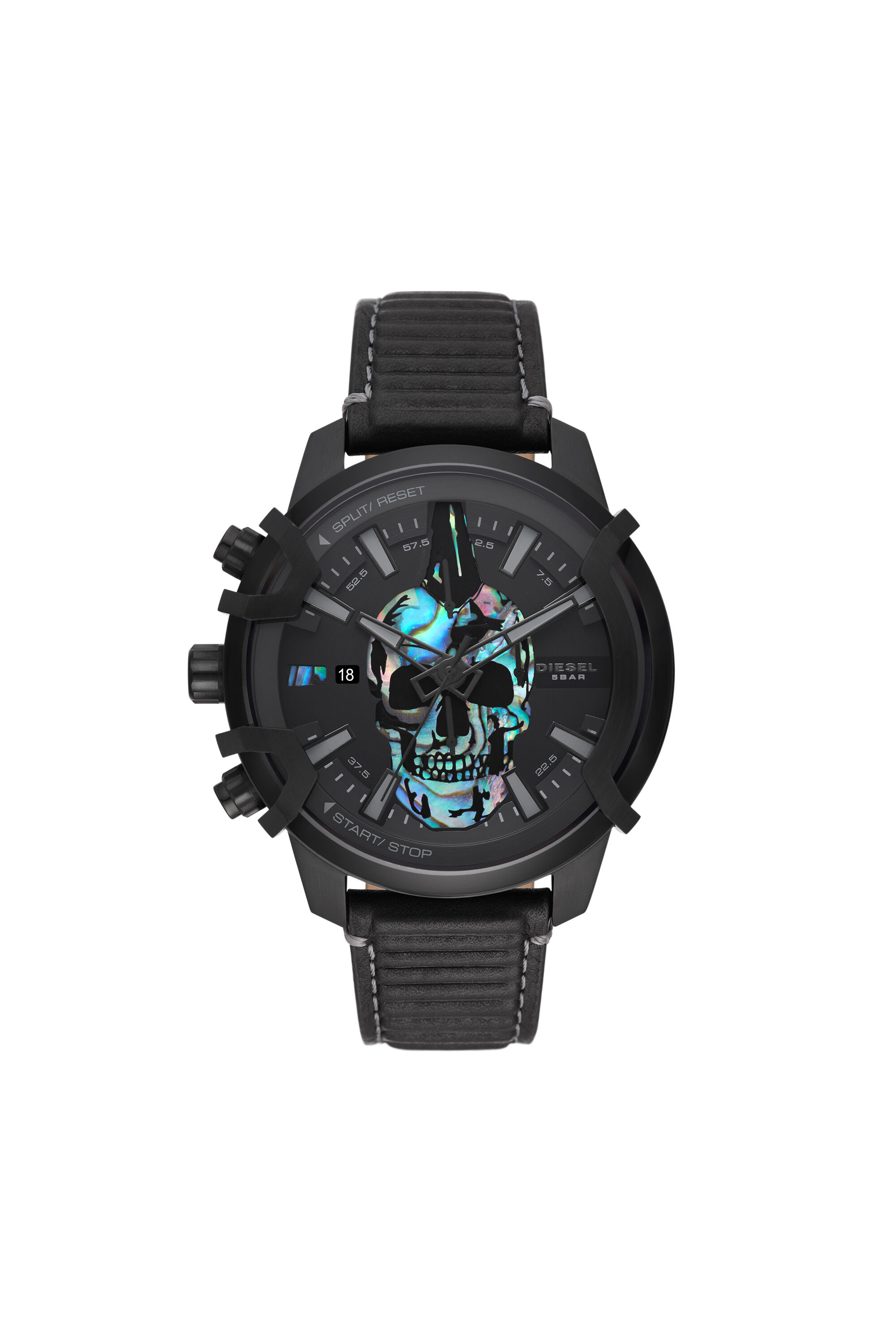 DZ4576 Man: Griffed Chronograph Leather Watch | Diesel