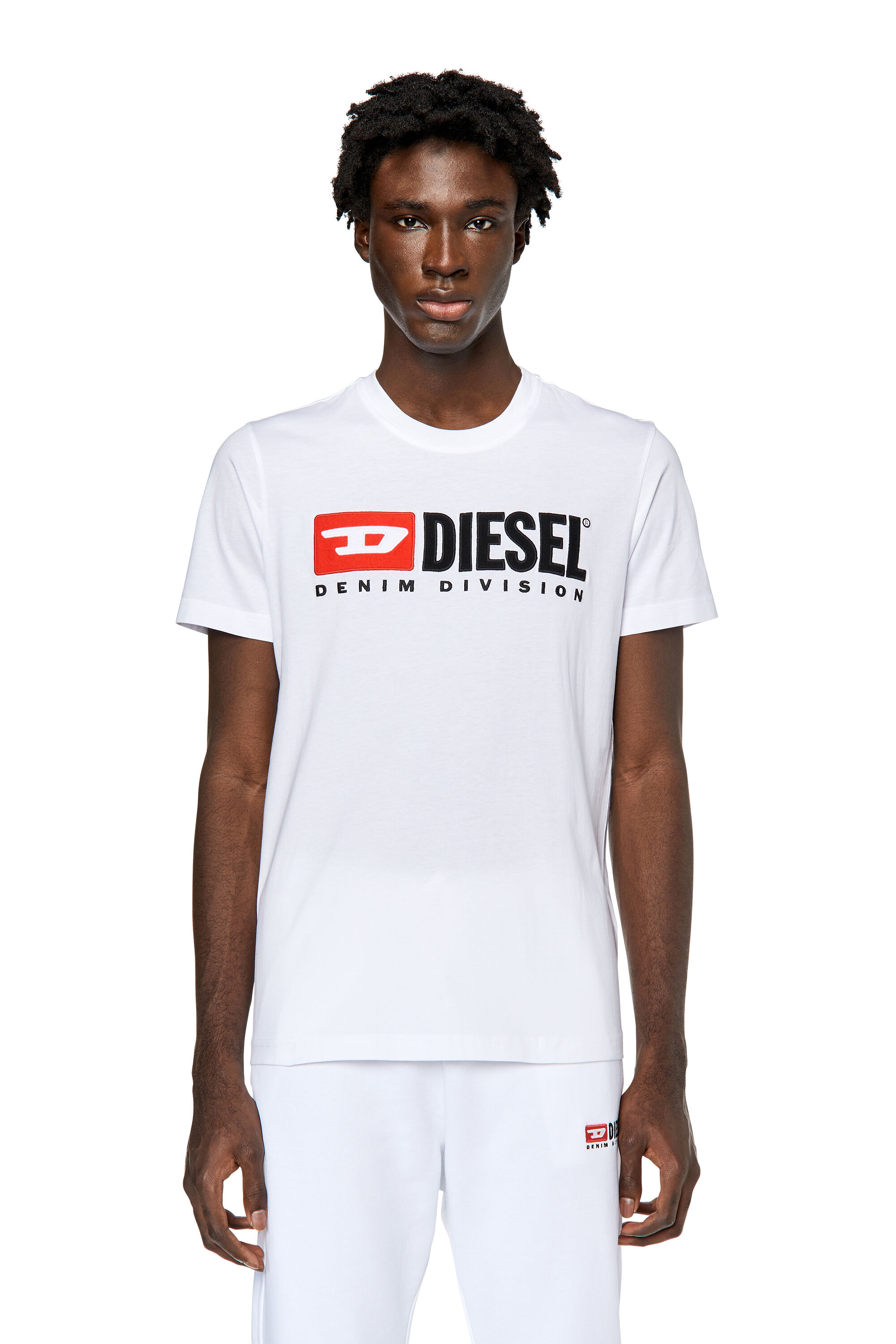 Diesel - T-DIEGOR-DIV, Man T-shirt with embroidered logo in White - Image 3