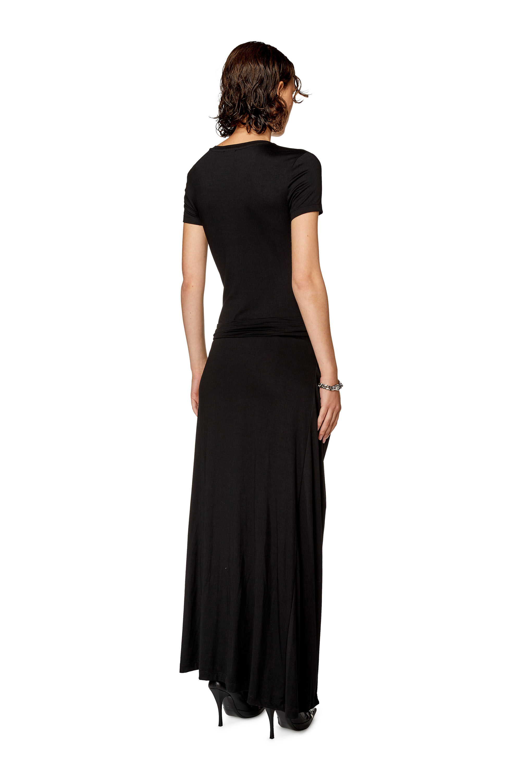 Women's T-shirt dress in stretch modal | Black | Diesel
