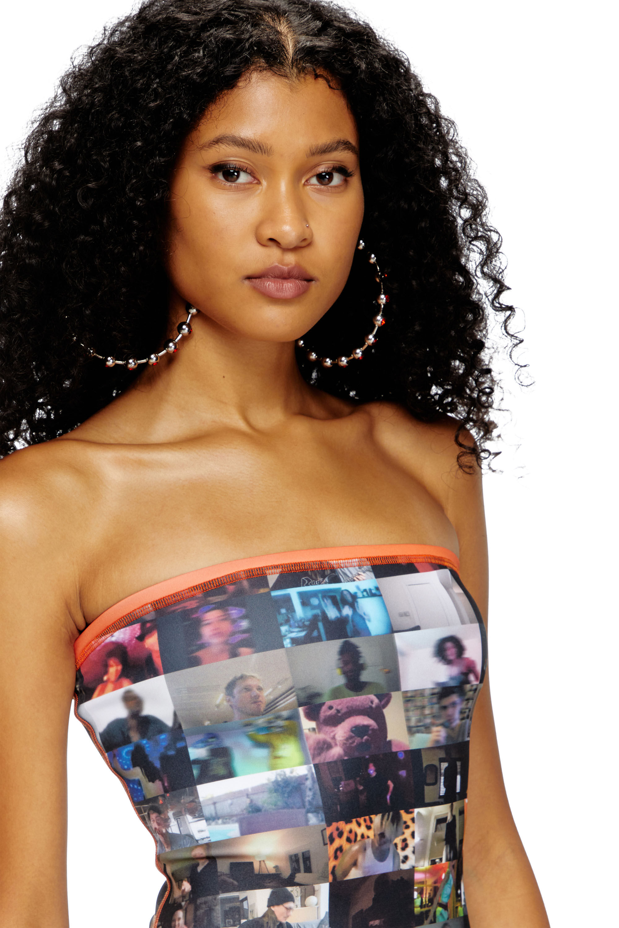 【DIESEL】チューブドレス【送料関税無料】ボディコンドレス Women's Tube dress with Livestream print | Multicolor | Diesel