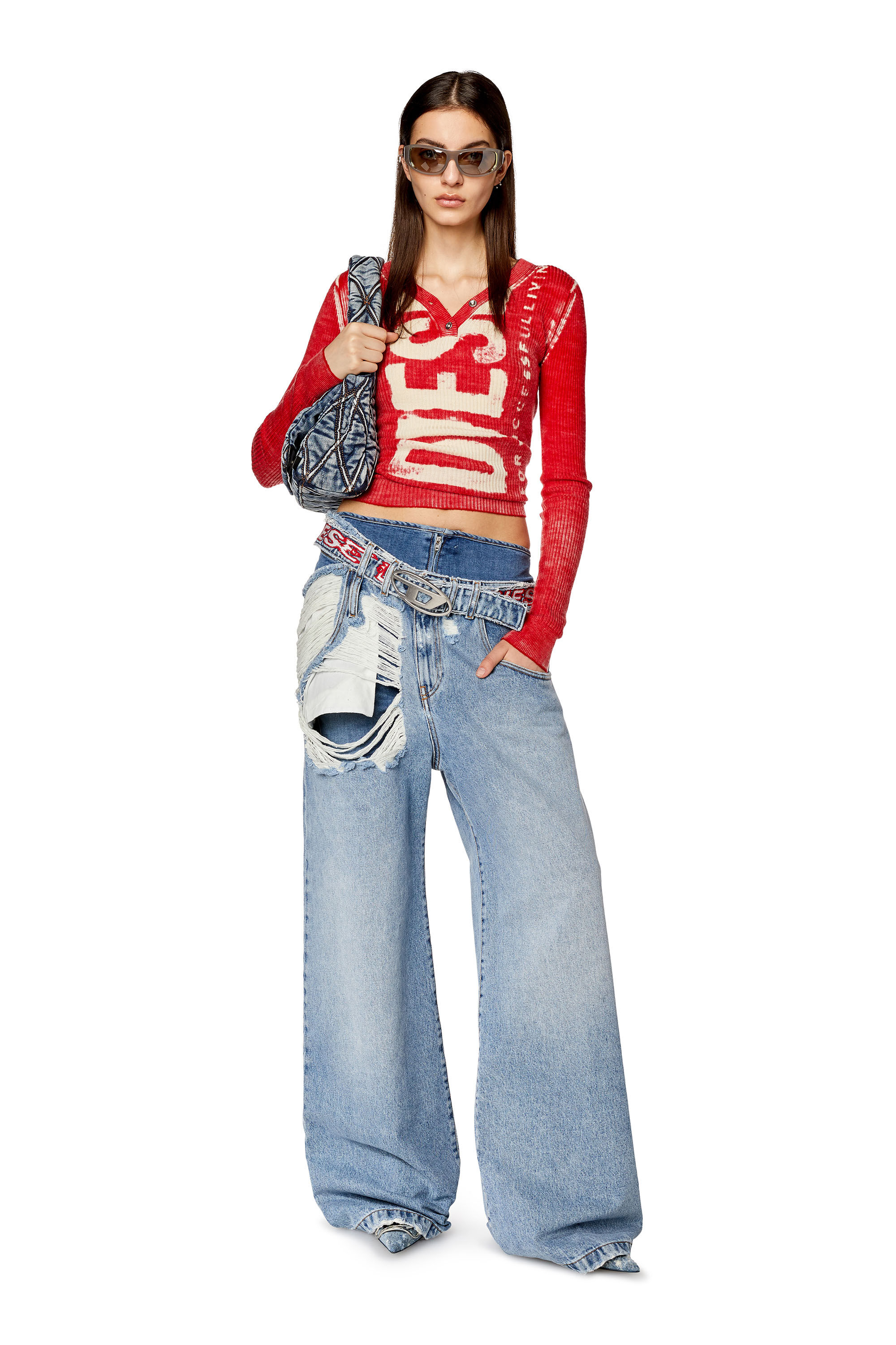 DIESEL ☆ M-Arita ペインティング ロゴ 長袖 ニットトップ 3色 (DIESEL/ニット・セーター) 101896207【BUYMA】