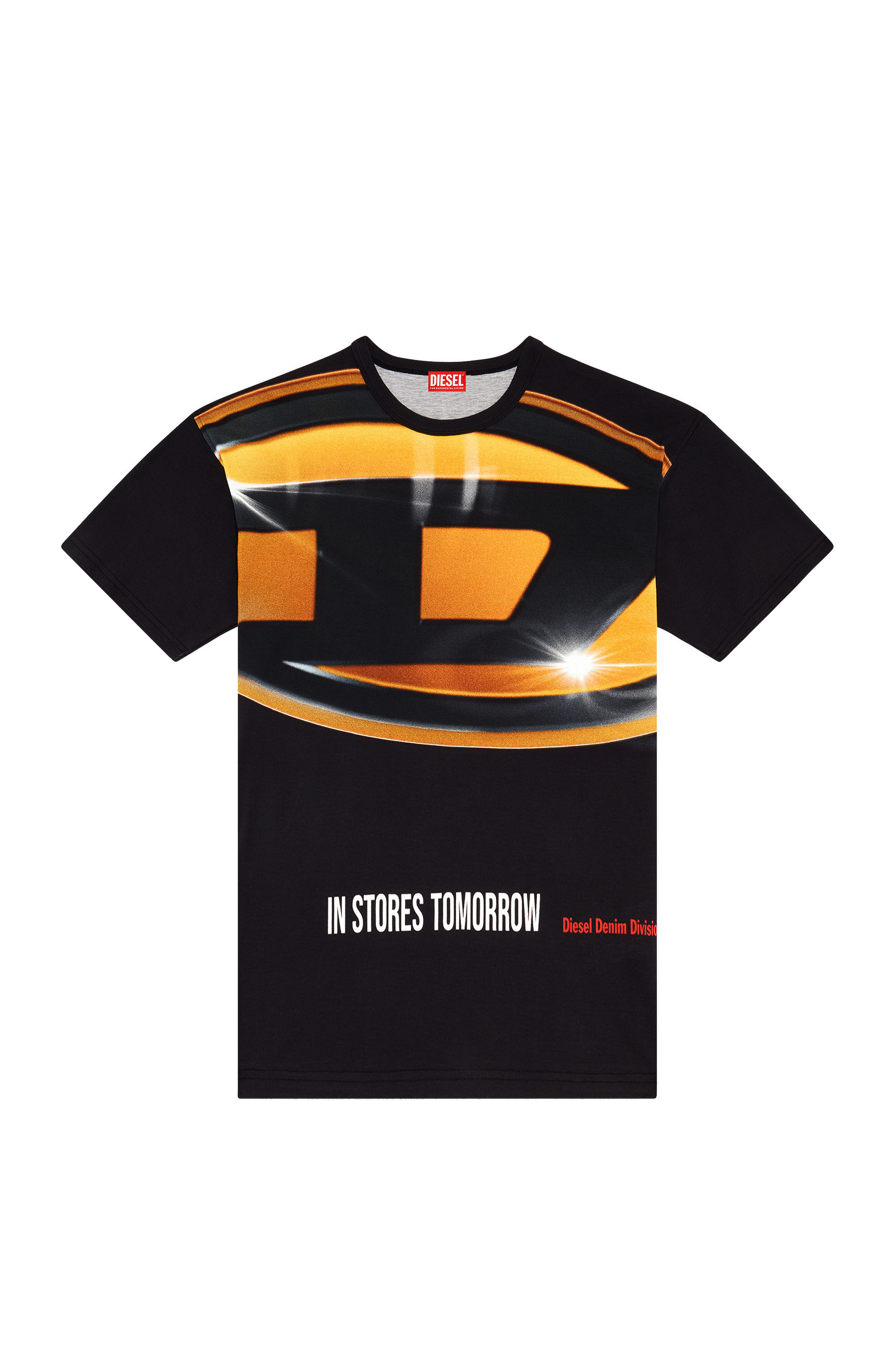 Men s heavyweight oversized graphic T shirt Black Diesel