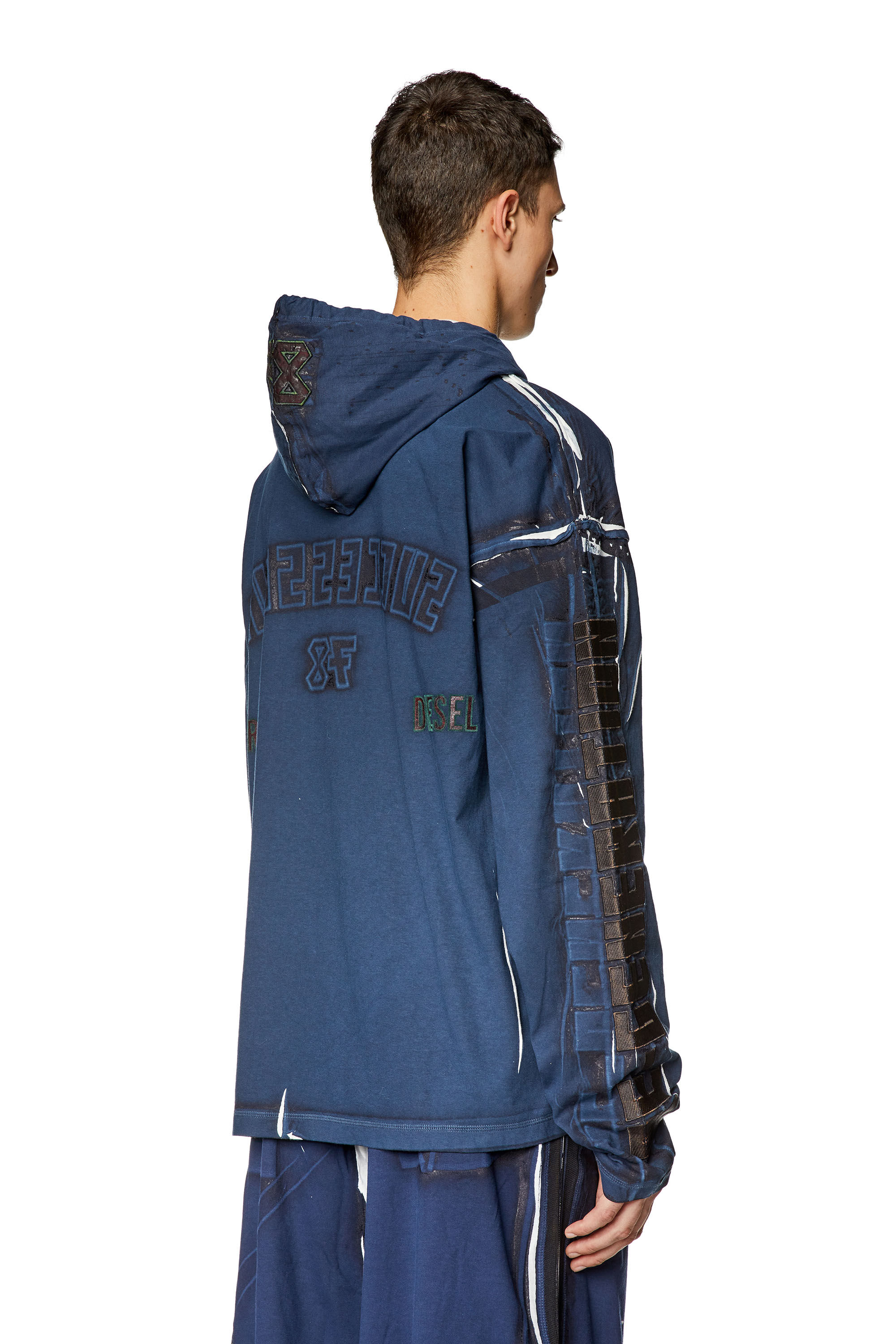 Diesel - T-NABEL-HOOD-LS, Dark Blue - Image 4