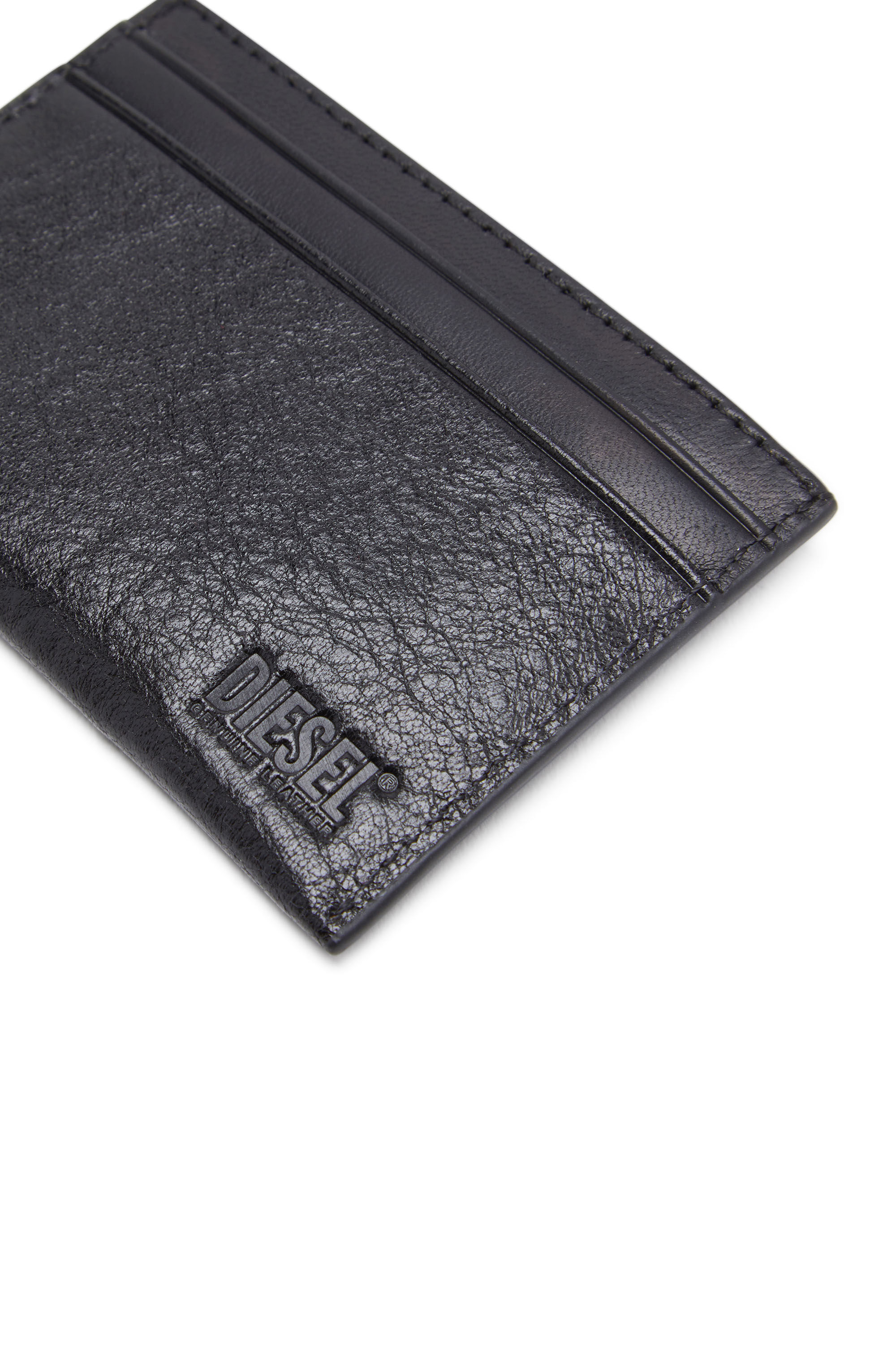 Men's Leather bi-fold wallet with red D plaque | Diesel