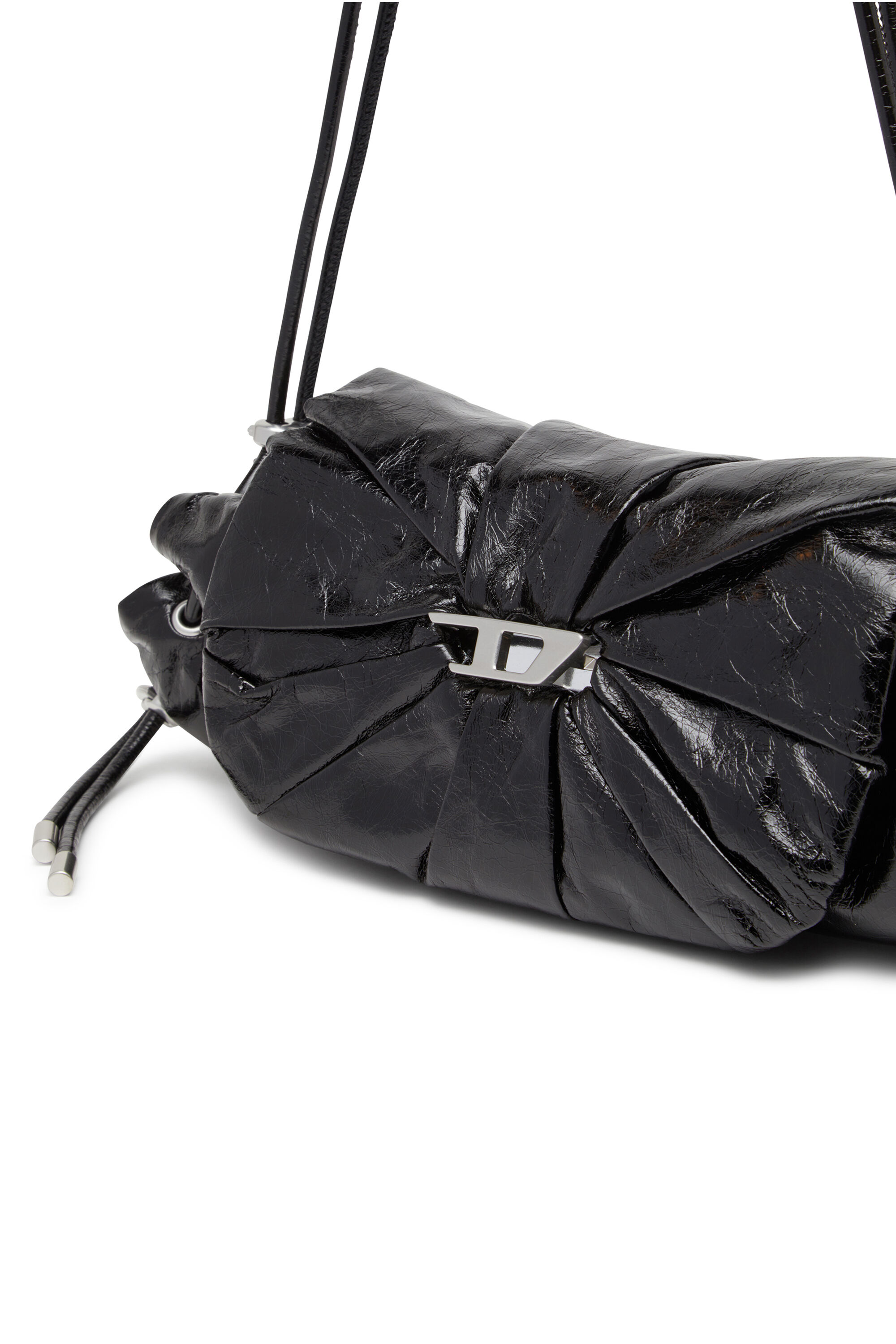 Diesel - SCRUNCH-D SHOULDER S, Scrunch-D S-Bolso de hombro de cuero arrugado Mujer in Negro - 5