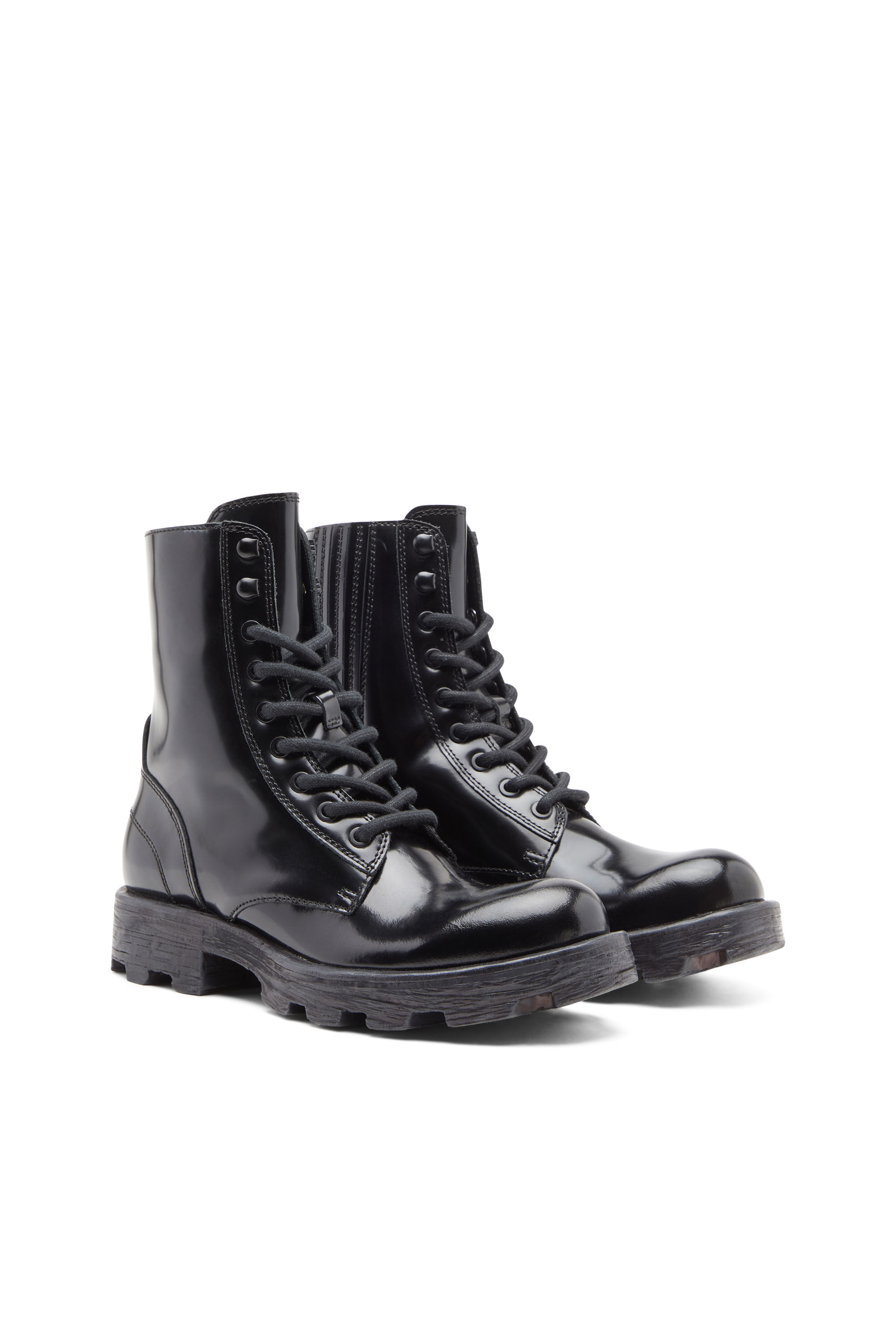 D HAMMER BT W Woman Combat boots in glossed leather Diesel