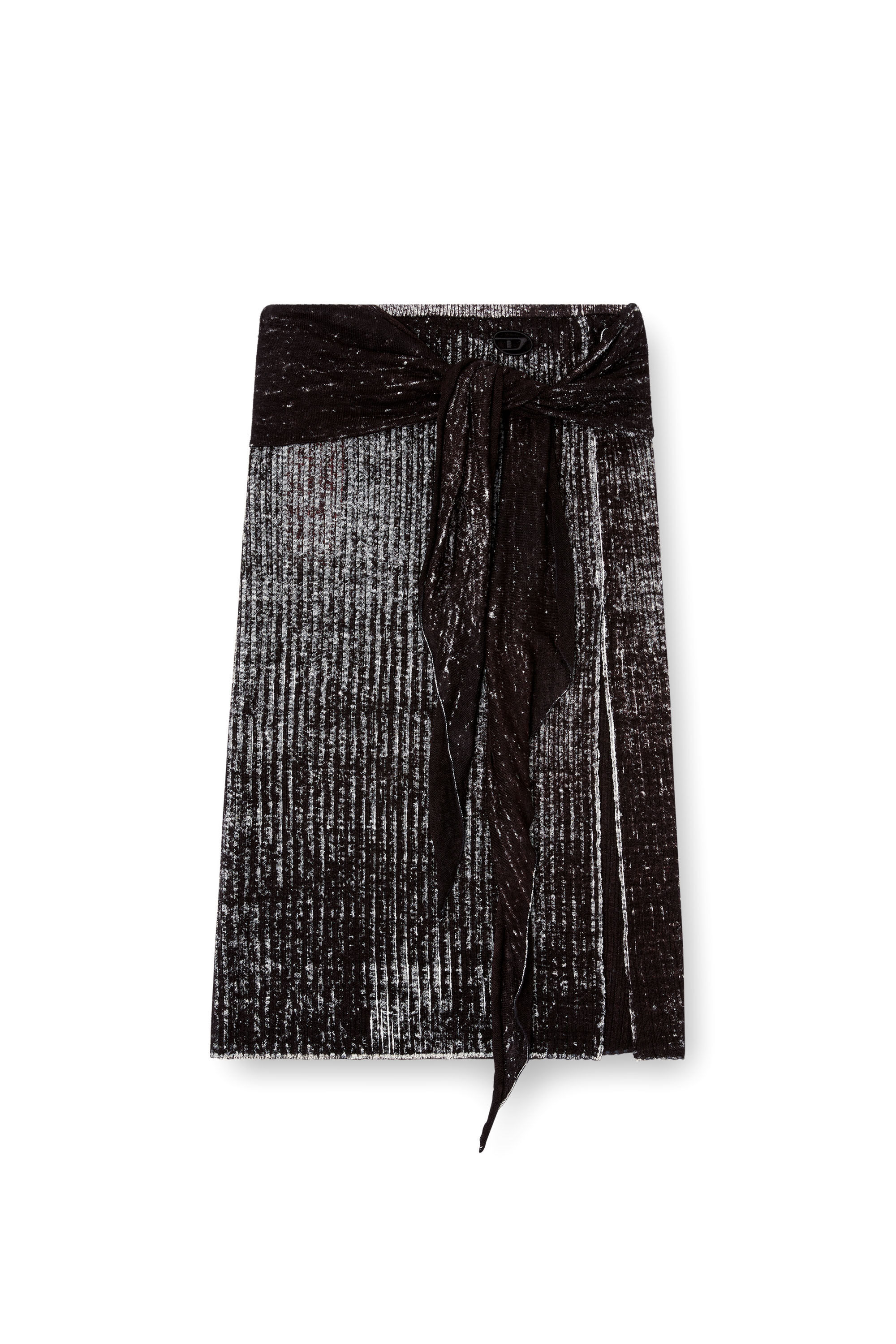 Women's Knitted skirt with hip tie | Black | Diesel