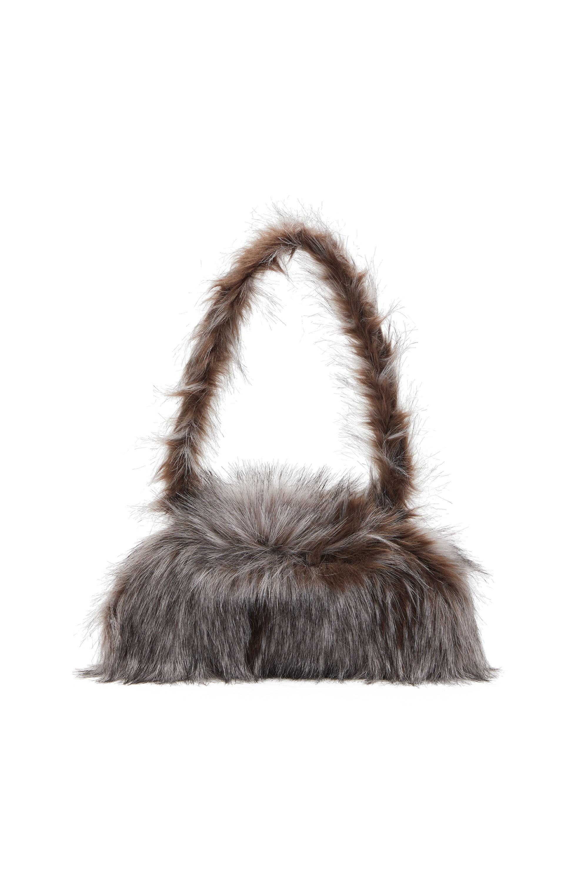 Diesel - PLAY CROSSBODY, Bolso de bandolera peludo Mujer in Gris - 3