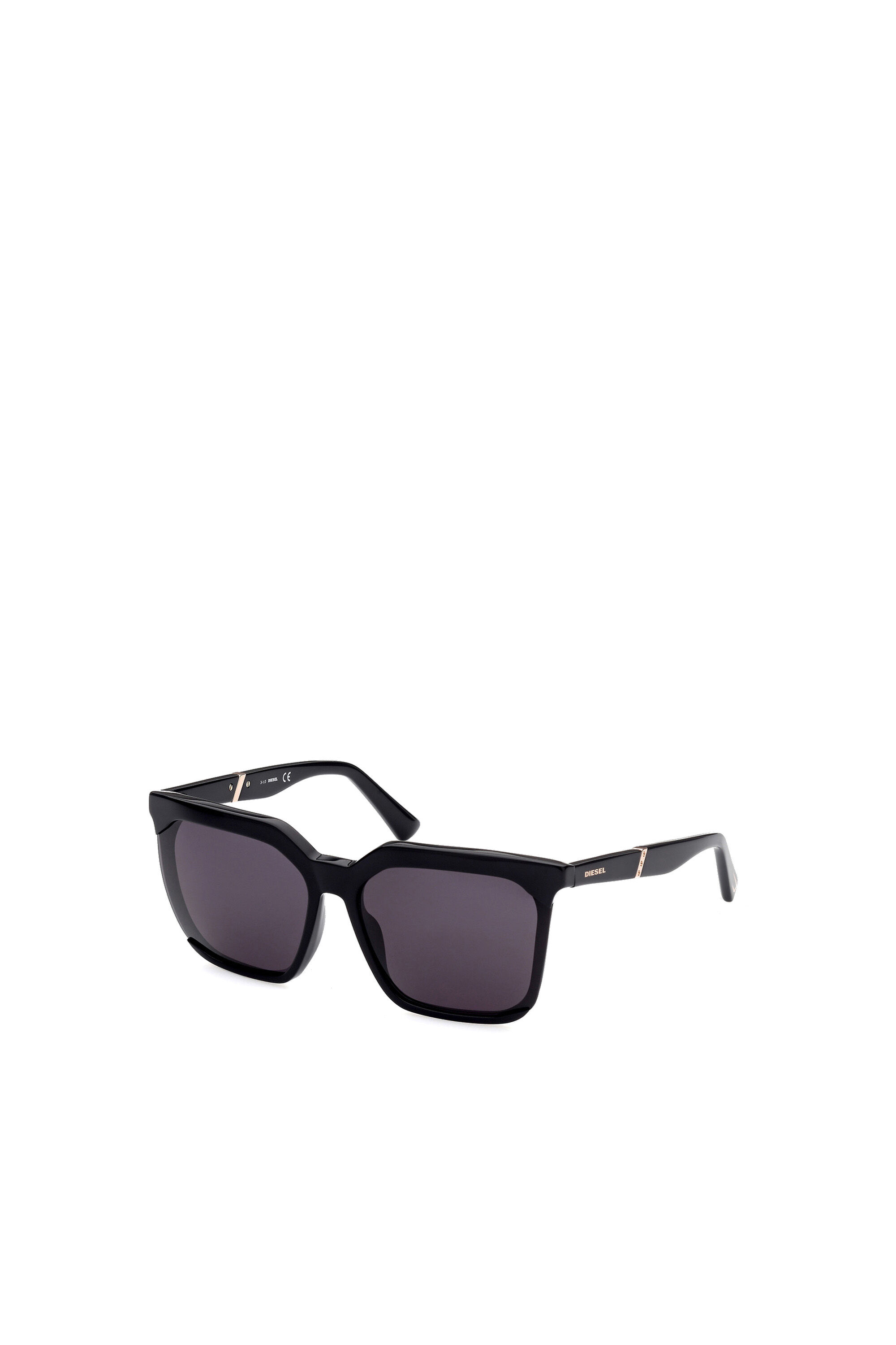 Diesel - DL0338, Woman's Squared Sunglasses with oversize volumes in Black - 2