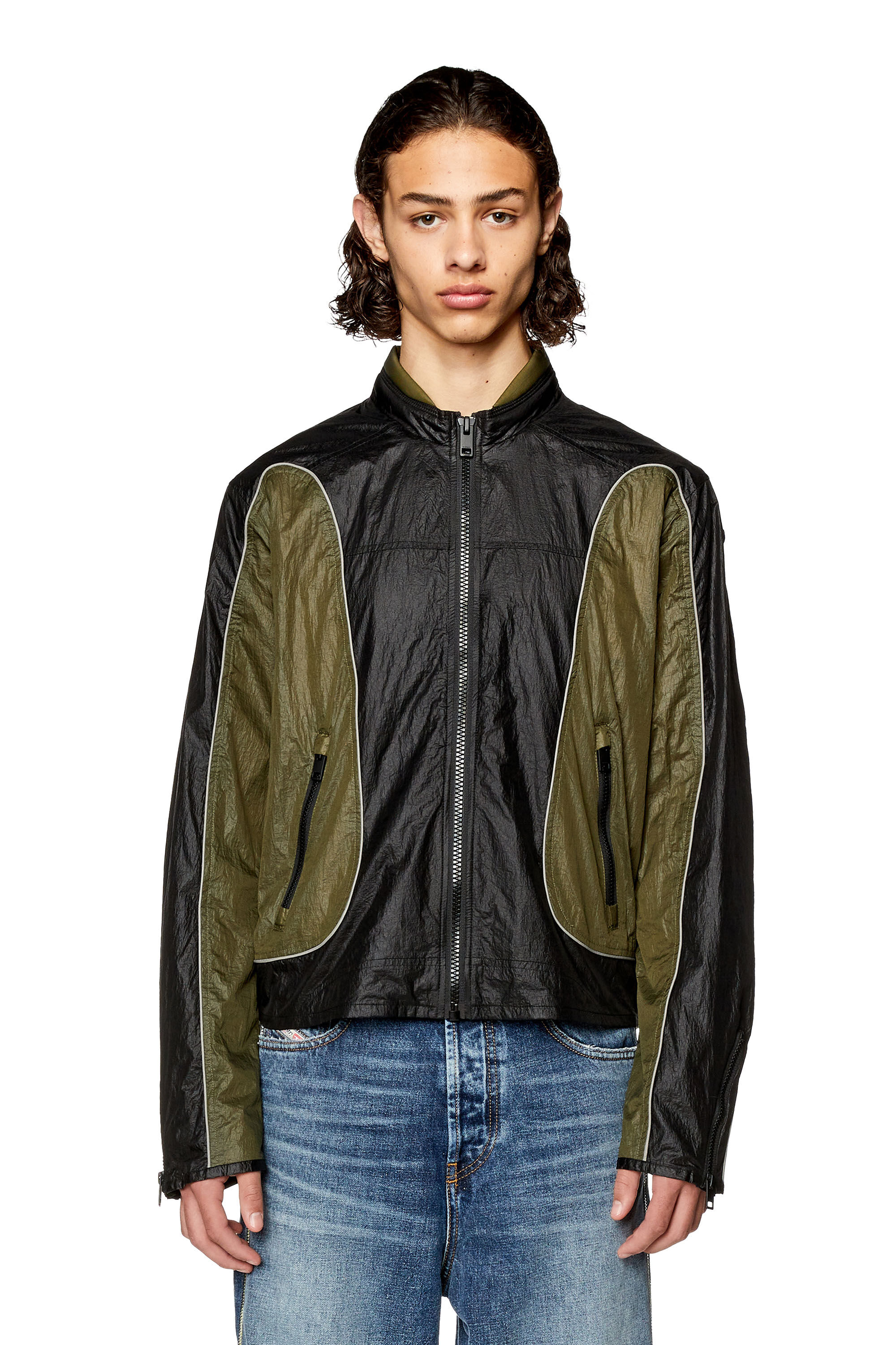 Men's Nylon jacket with contrast detailing | Multicolor | Diesel