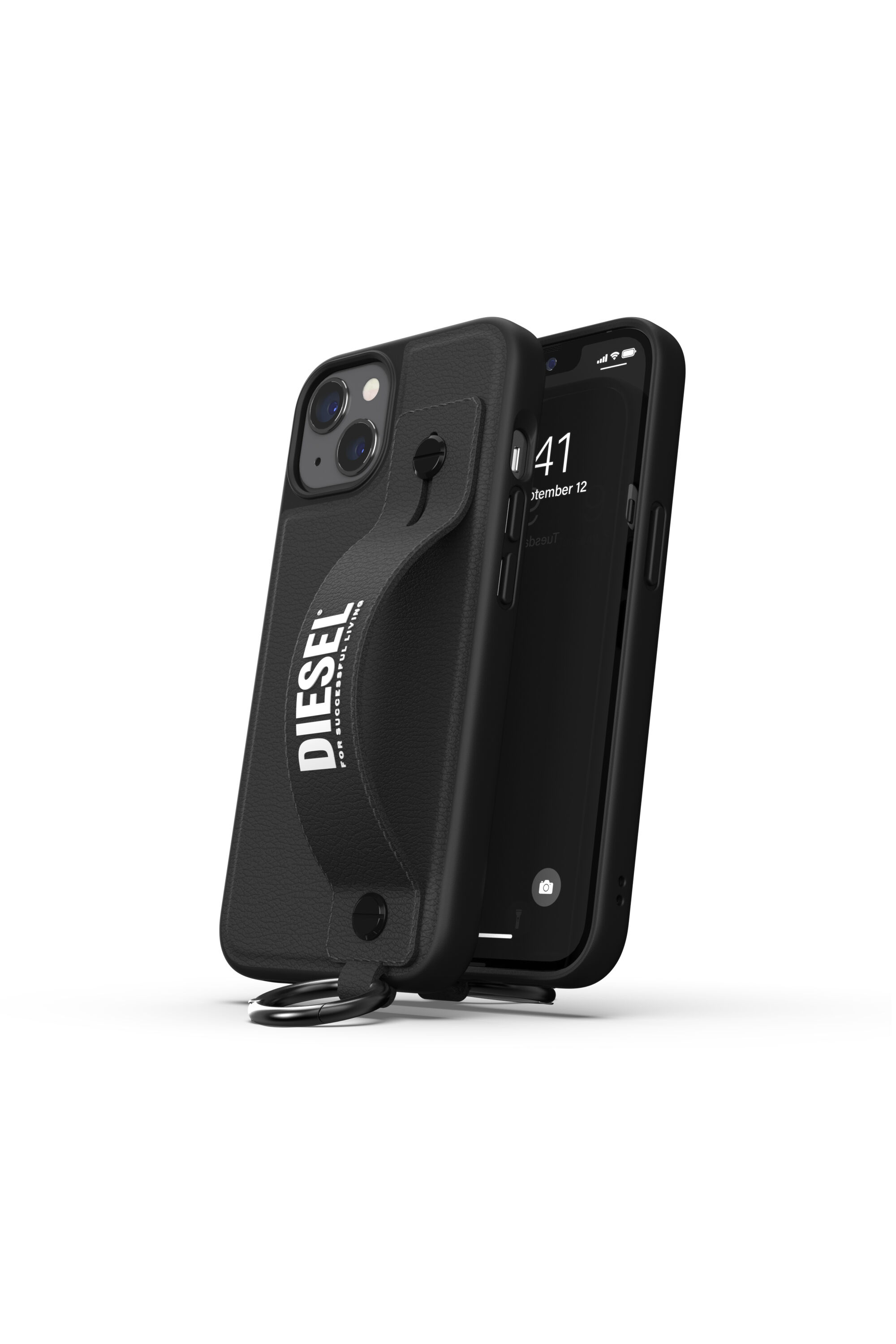 Diesel - 47840 TECH CHAIN, Funda con banda de agarre por iPhone 13 Unisex in Negro - 3