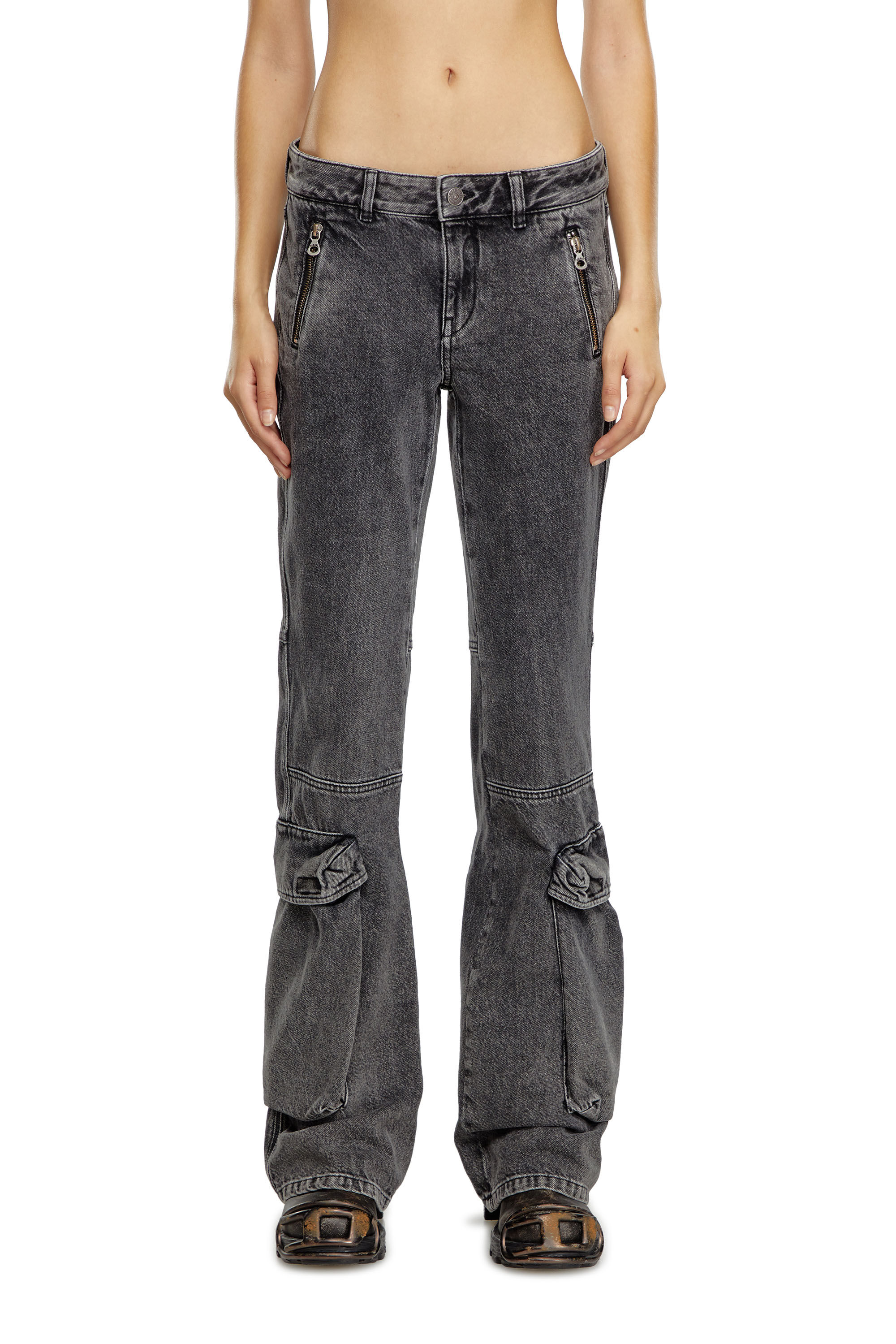 Women's Bootcut Jeans | Black/Dark grey | Diesel D-Poky