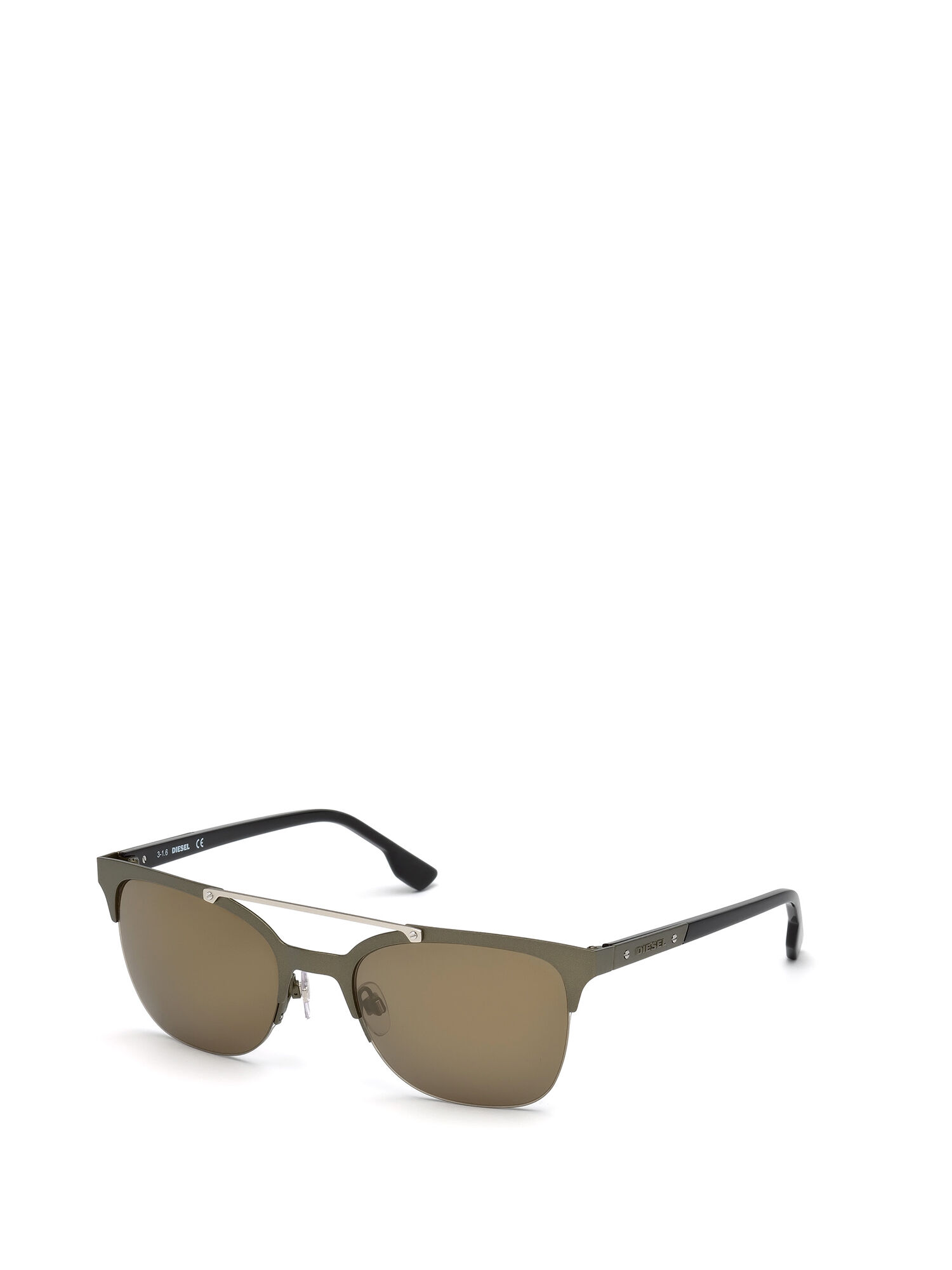 Diesel - DL0215, Gafas cuadradas de doble puente de metal Hombre in Verde - 4