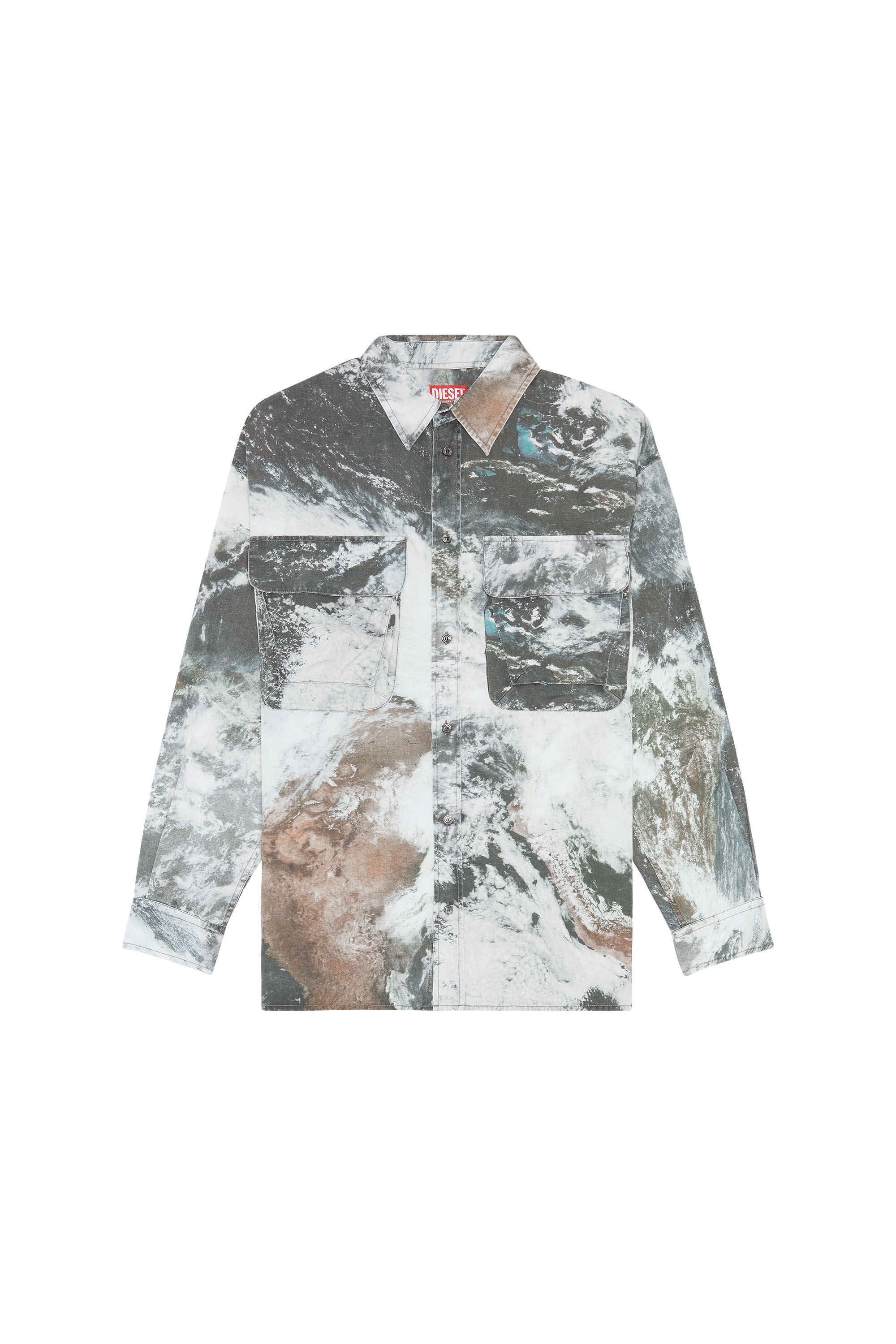 Men's Twill shirt with Planet print | S-DEWNY-CMF Diesel