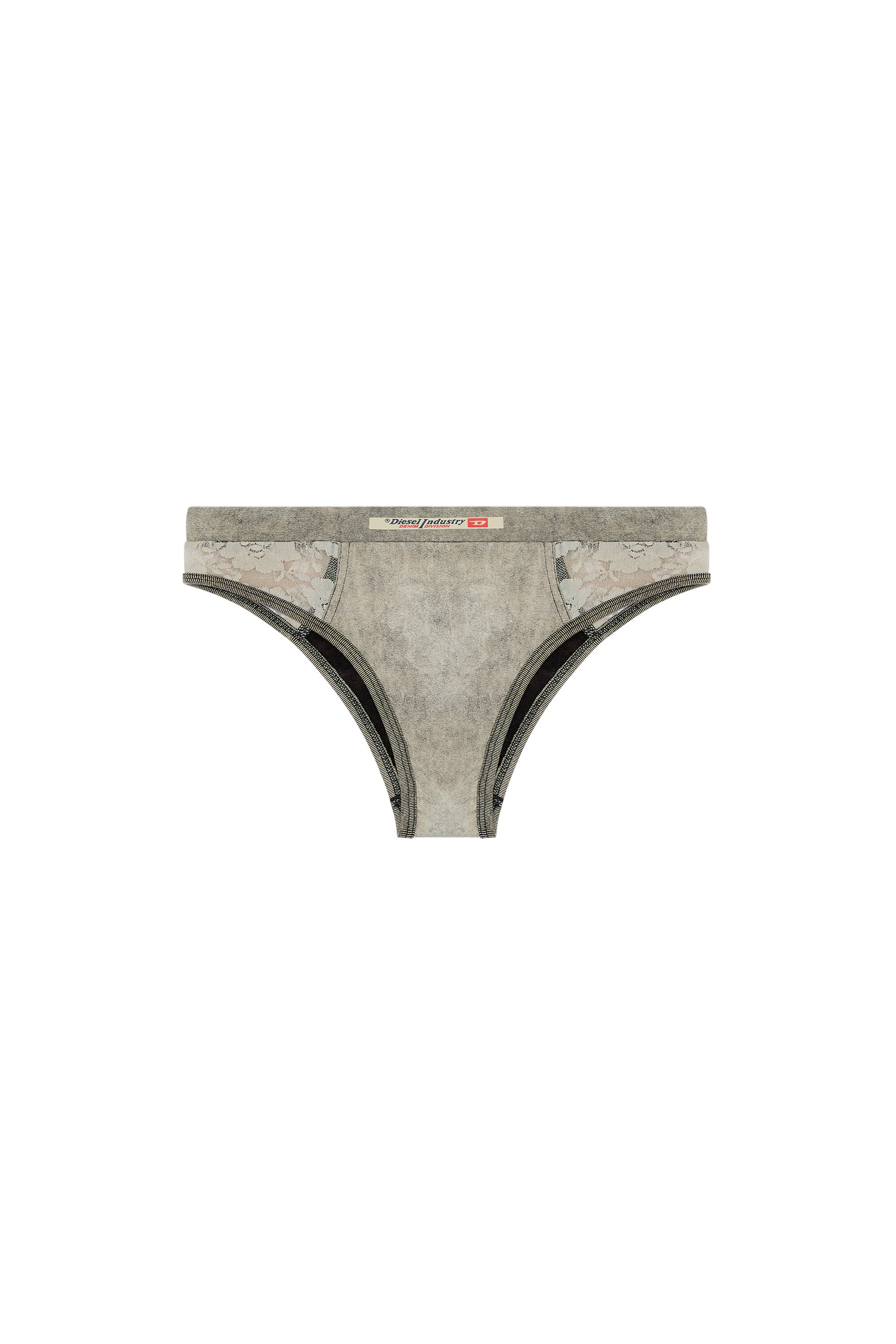 Women's Marbled briefs with lace panels | Grey | Diesel