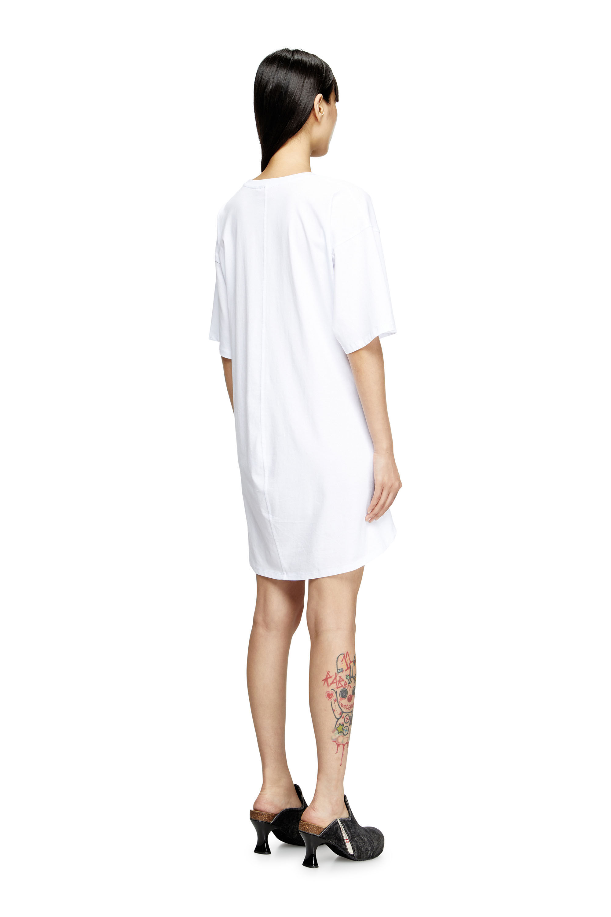 Women's T-shirt dress with tie front | White | Diesel