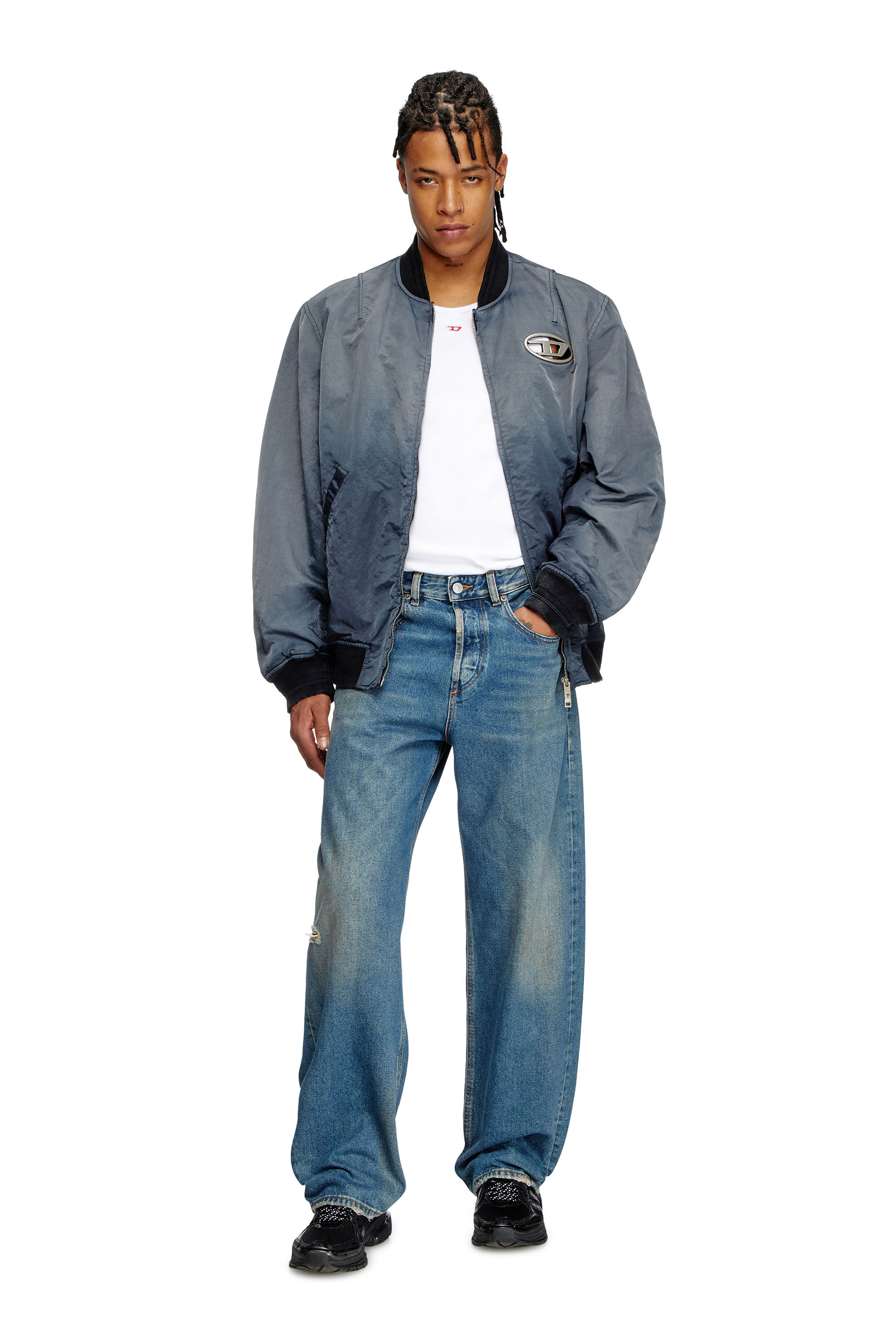 Diesel - J-KEPES, Chaqueta bomber acolchada en degradé Hombre in Gris - 1